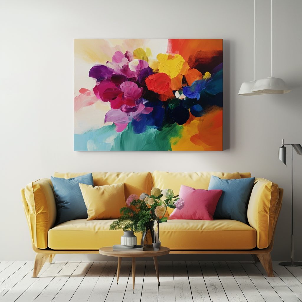 Color Bloom – Bold Abstract Floral Canvas Painting