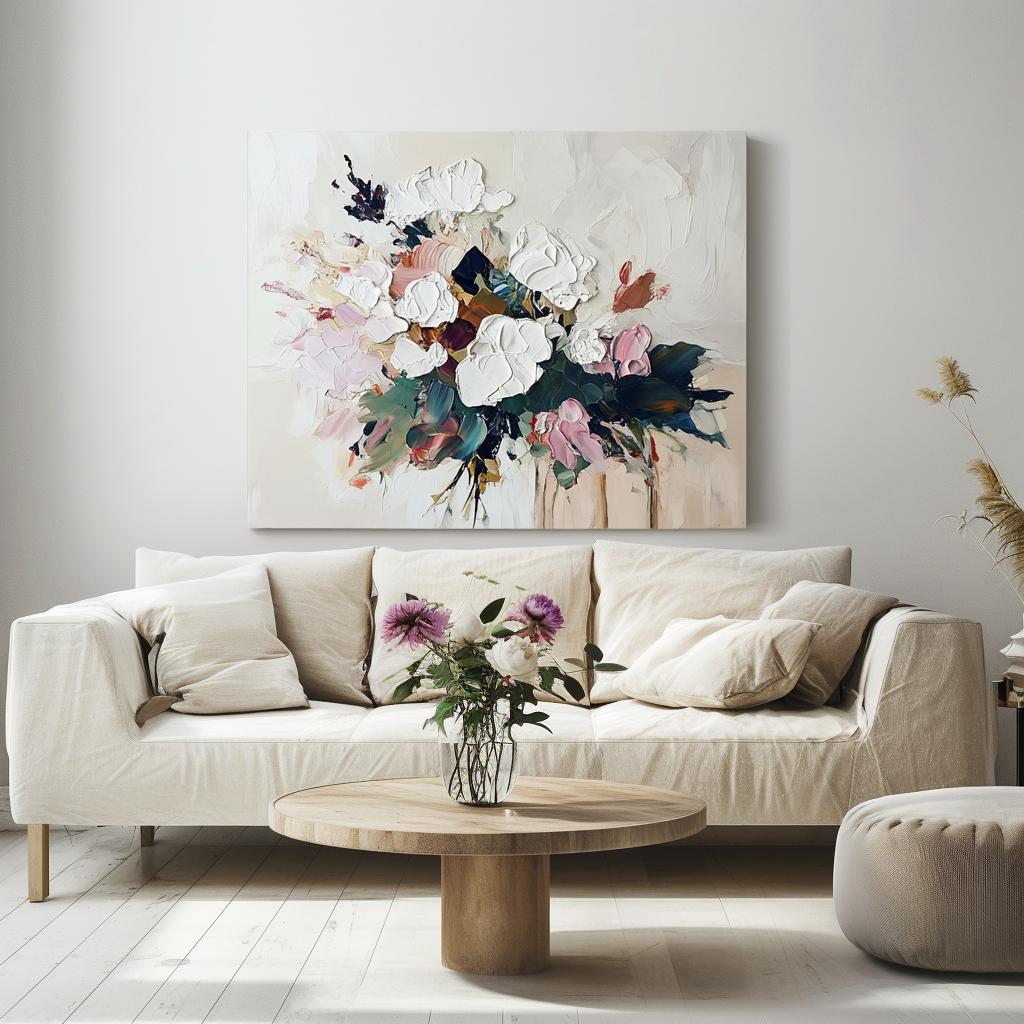 Blossom Reverie – Textured Abstract Floral Painting