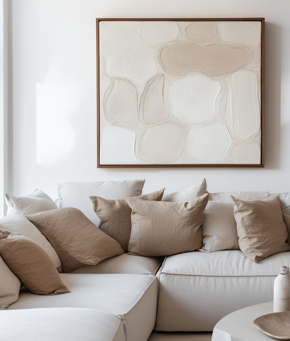 Quiet Formation - Minimalist Neutral Textured Canvas Modern Abstract Wall Art