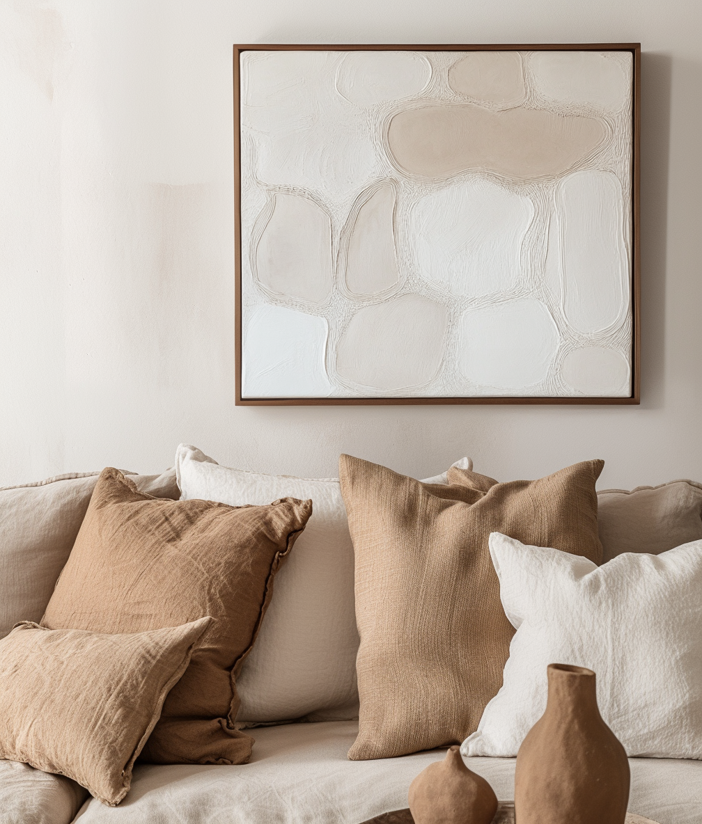 Quiet Formation - Minimalist Neutral Textured Canvas Modern Abstract Wall Art