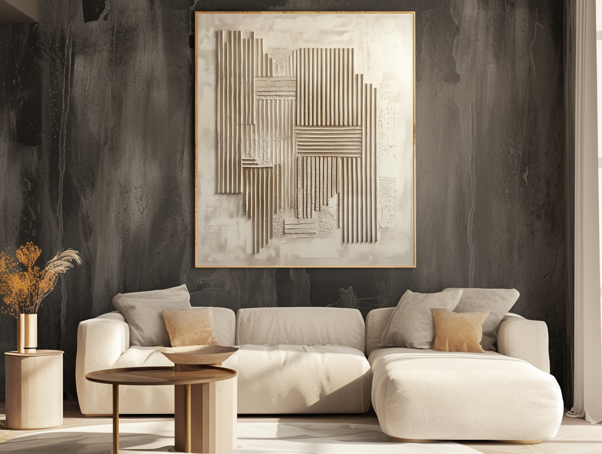 Urban Texture – Neutral Geometric Textured Wall Art Canvas