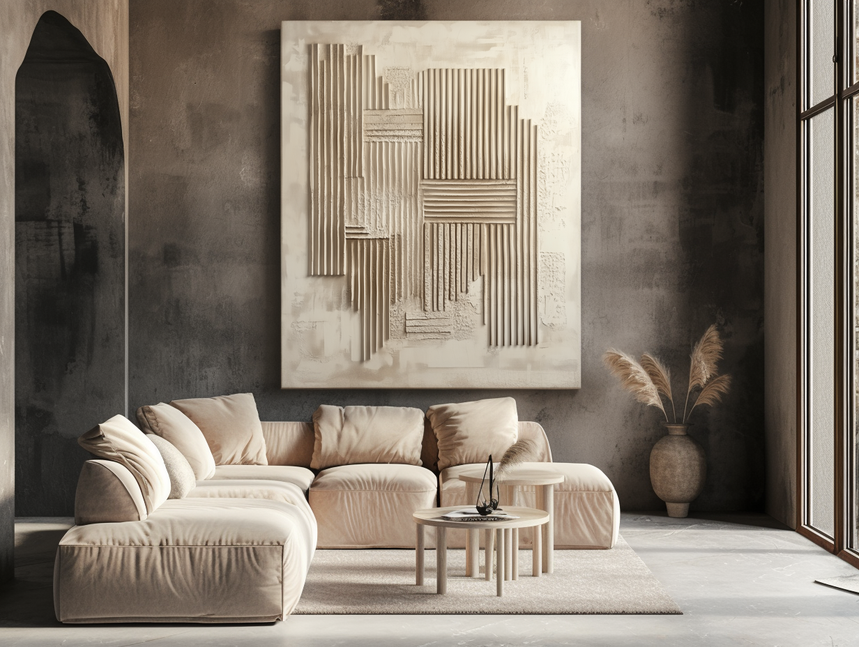 Urban Texture – Neutral Geometric Textured Wall Art Canvas
