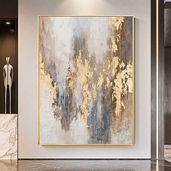 Ethereal Gold: Abstract Canvas Art