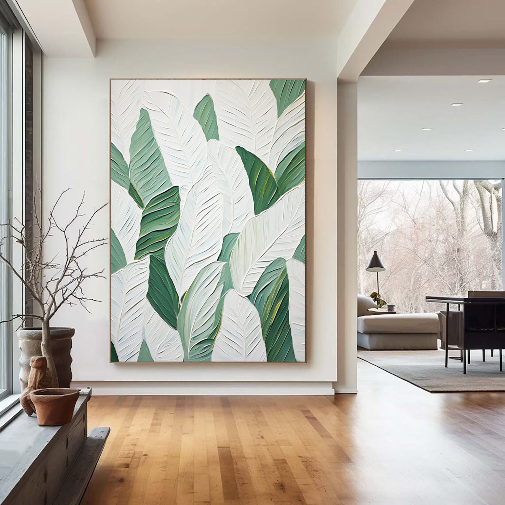 Verdant Canopy: Leafy Canvas Art