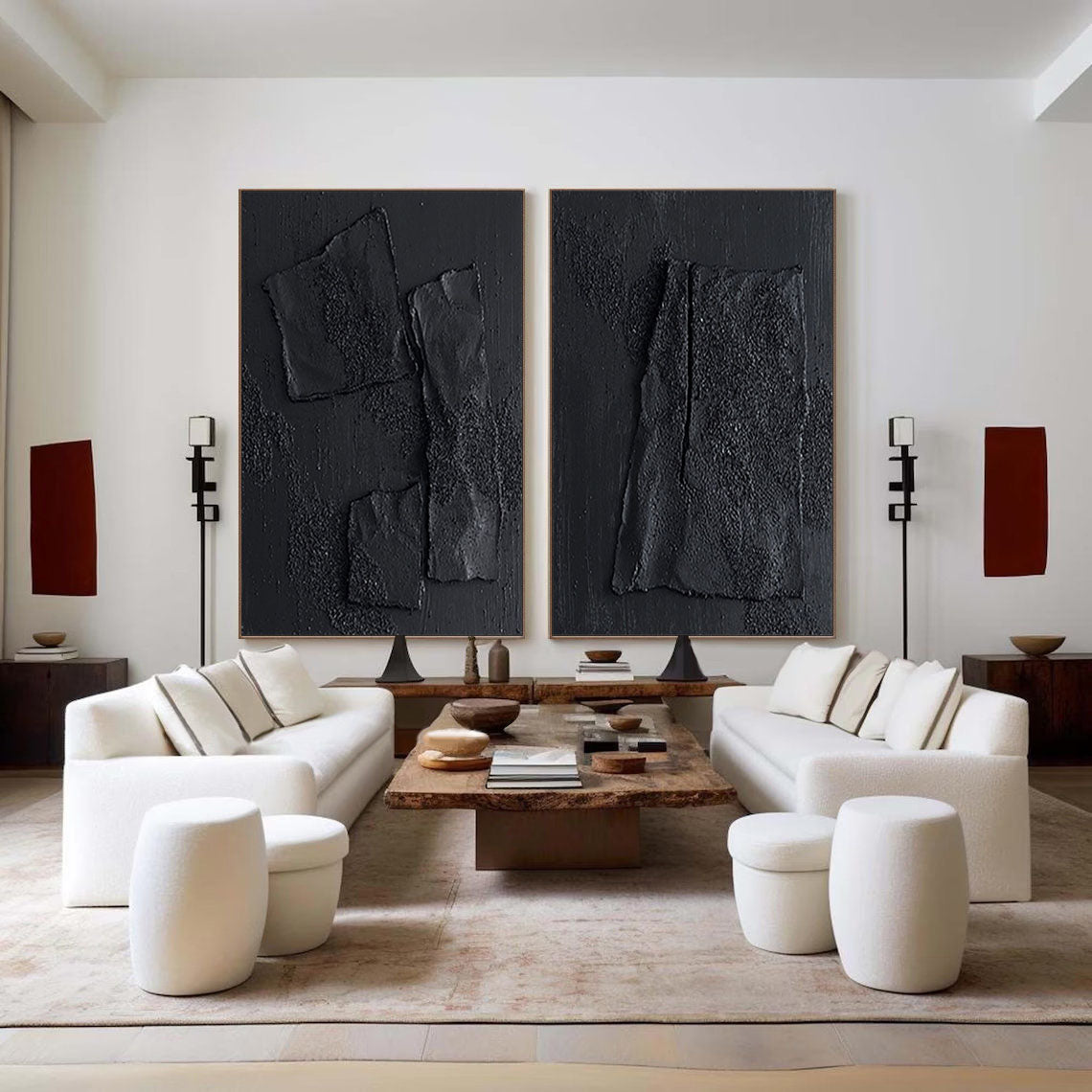 Black Minimalist Painting Set Of 2 #BMS 004