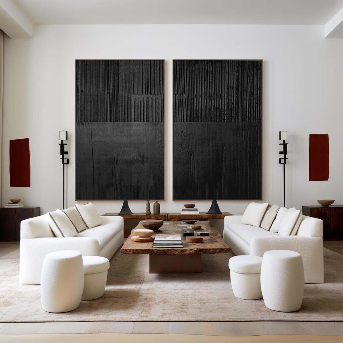 Black Minimalist Painting Set Of 2 #BMS 001