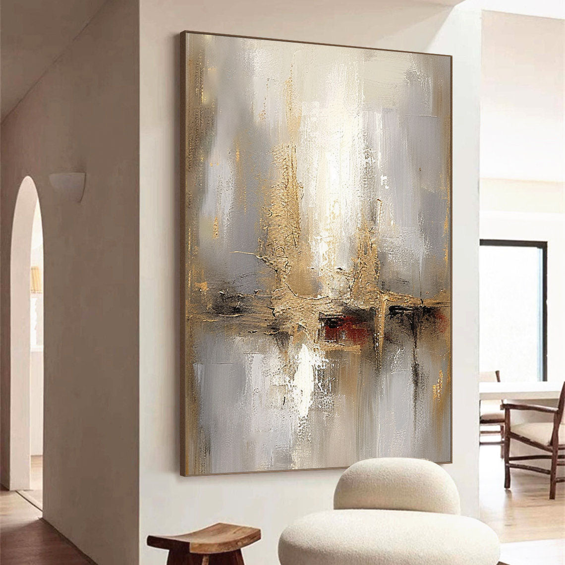 Golden Serenity: Abstract Elegance