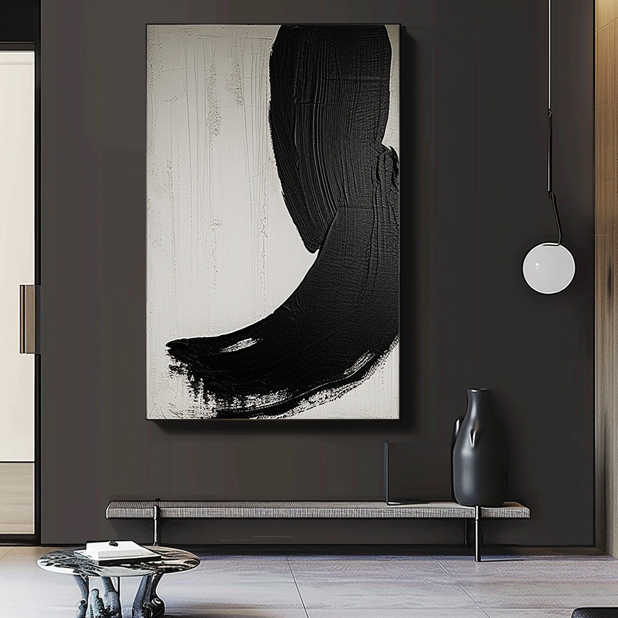 Black & White Abstract Painting #BWA 001