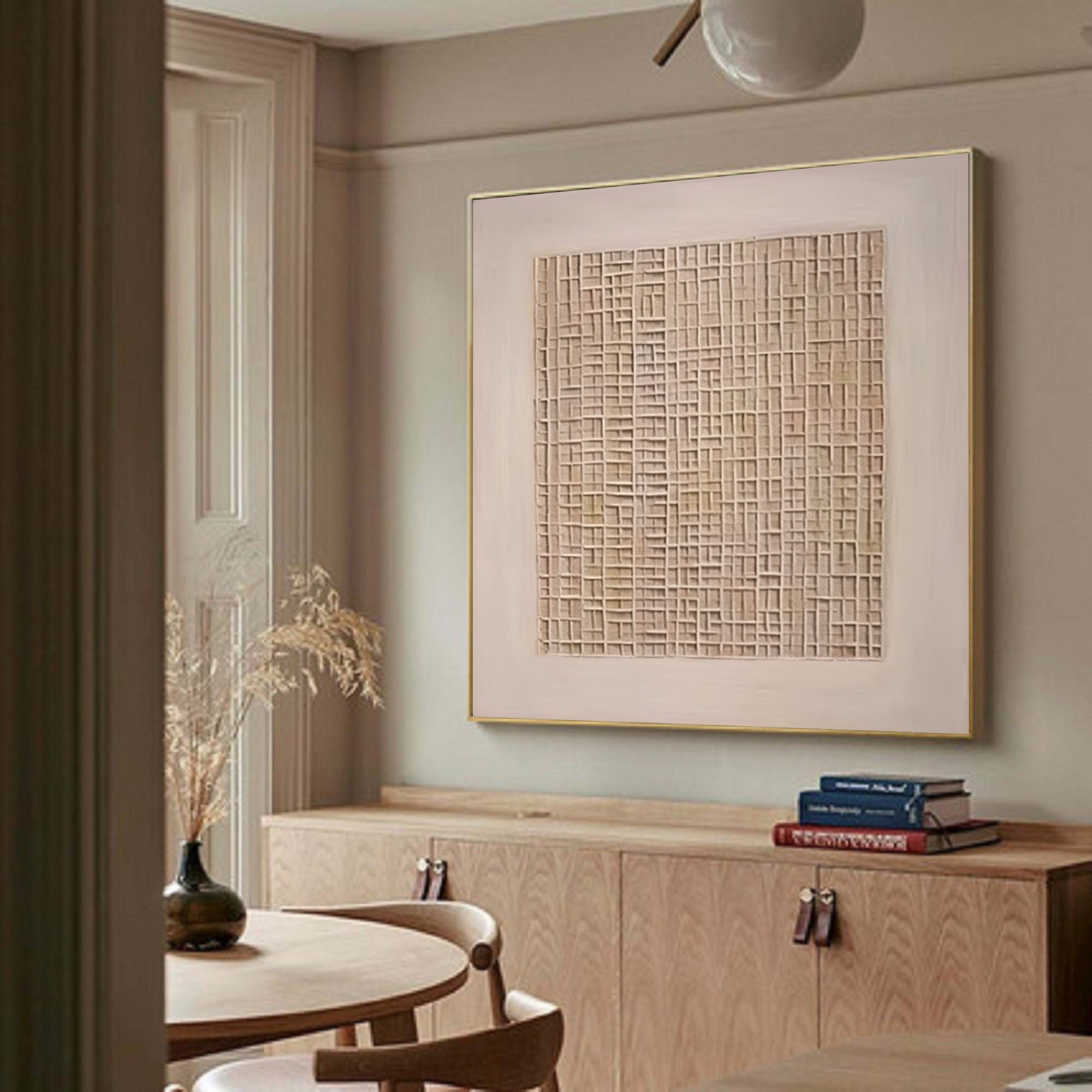 Beige Harmony: Textured Canvas Art