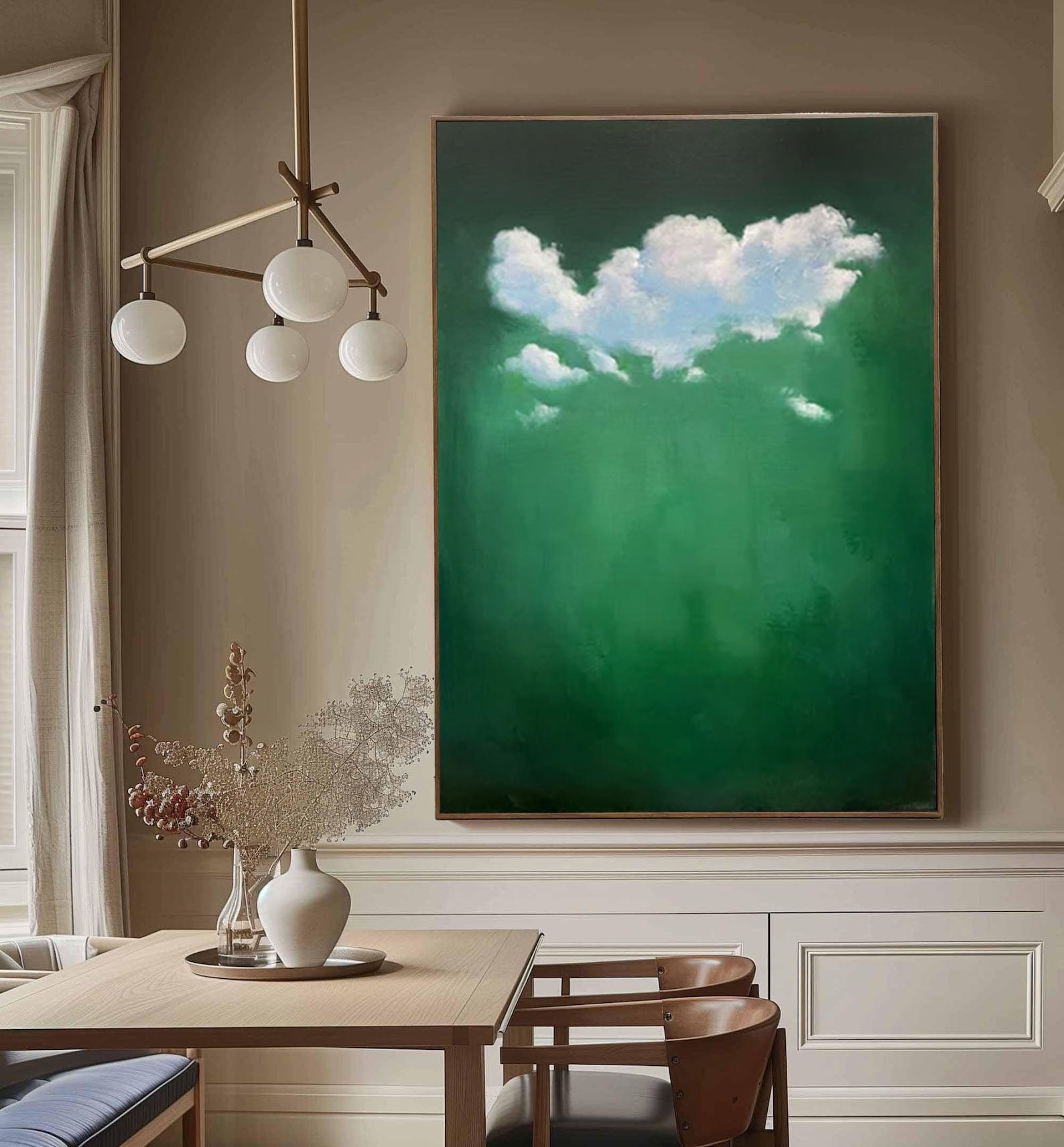 Emerald Skies: Cloudscape Art