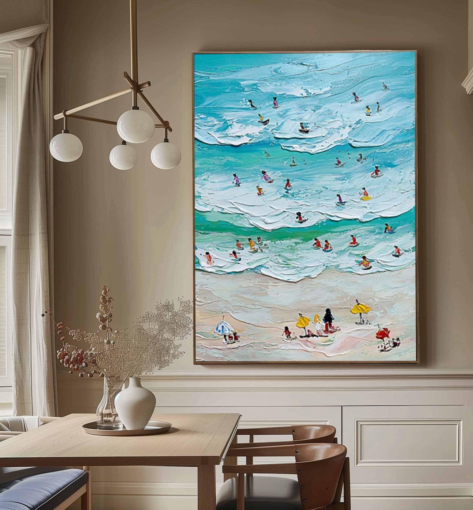 Coastal Play: Colorful Beach Scene