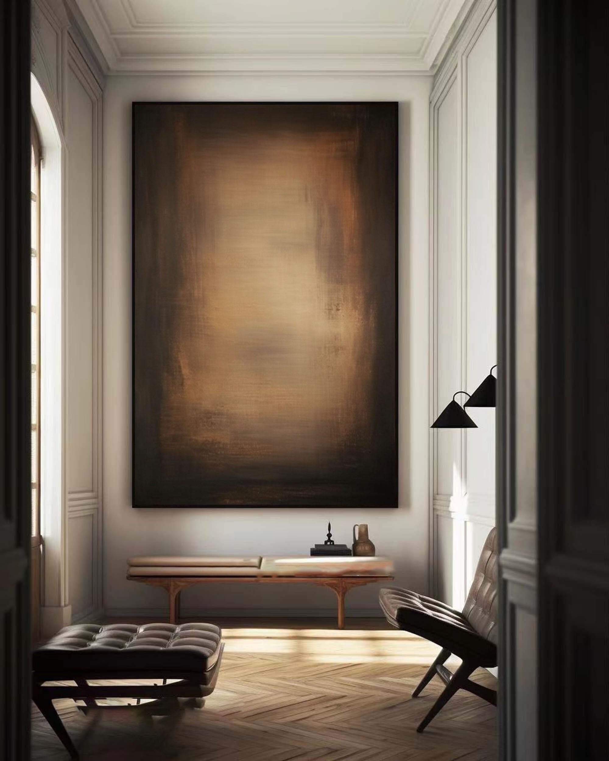 Bronze Glow: Minimalist Abstract Canvas with Warm Tones