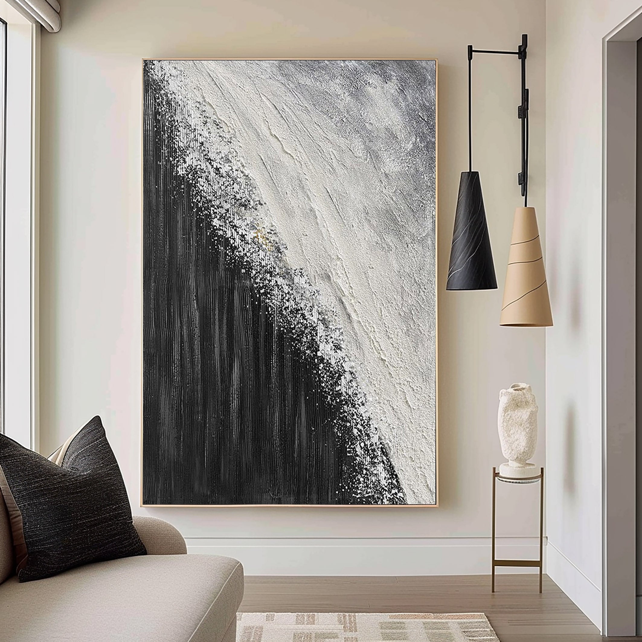 Black & White Minimalist Painting #BWM 003