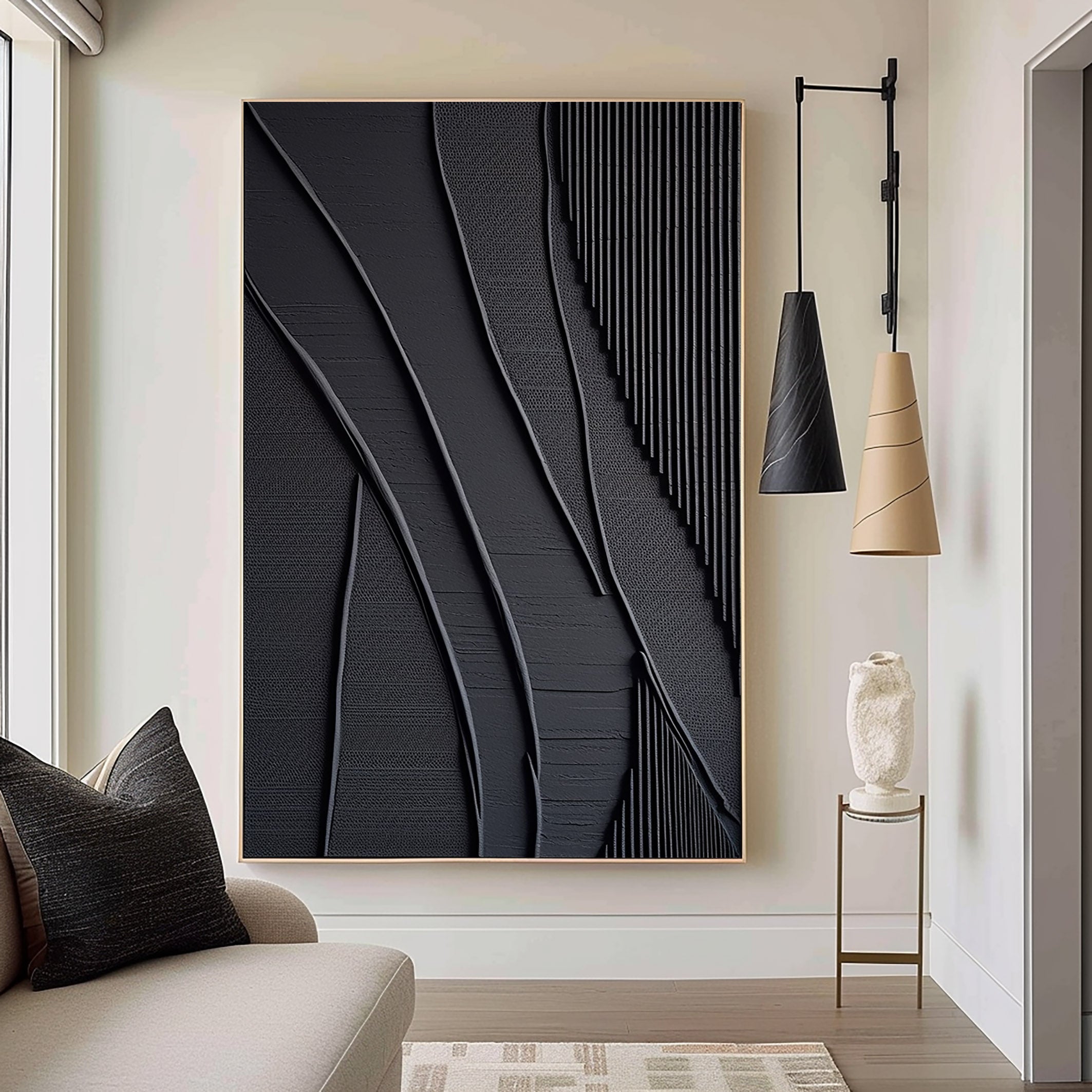 Black Minimalist Painting #BM 011