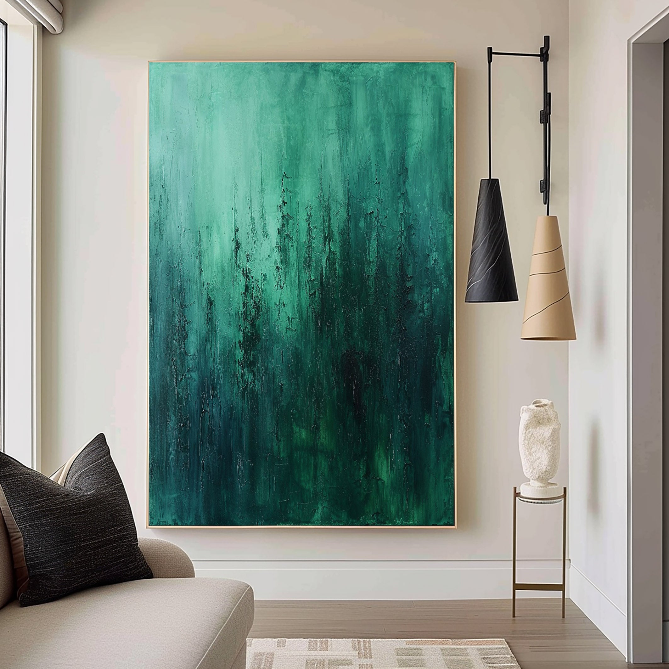 Emerald Forest: Deep Green Canvas Art