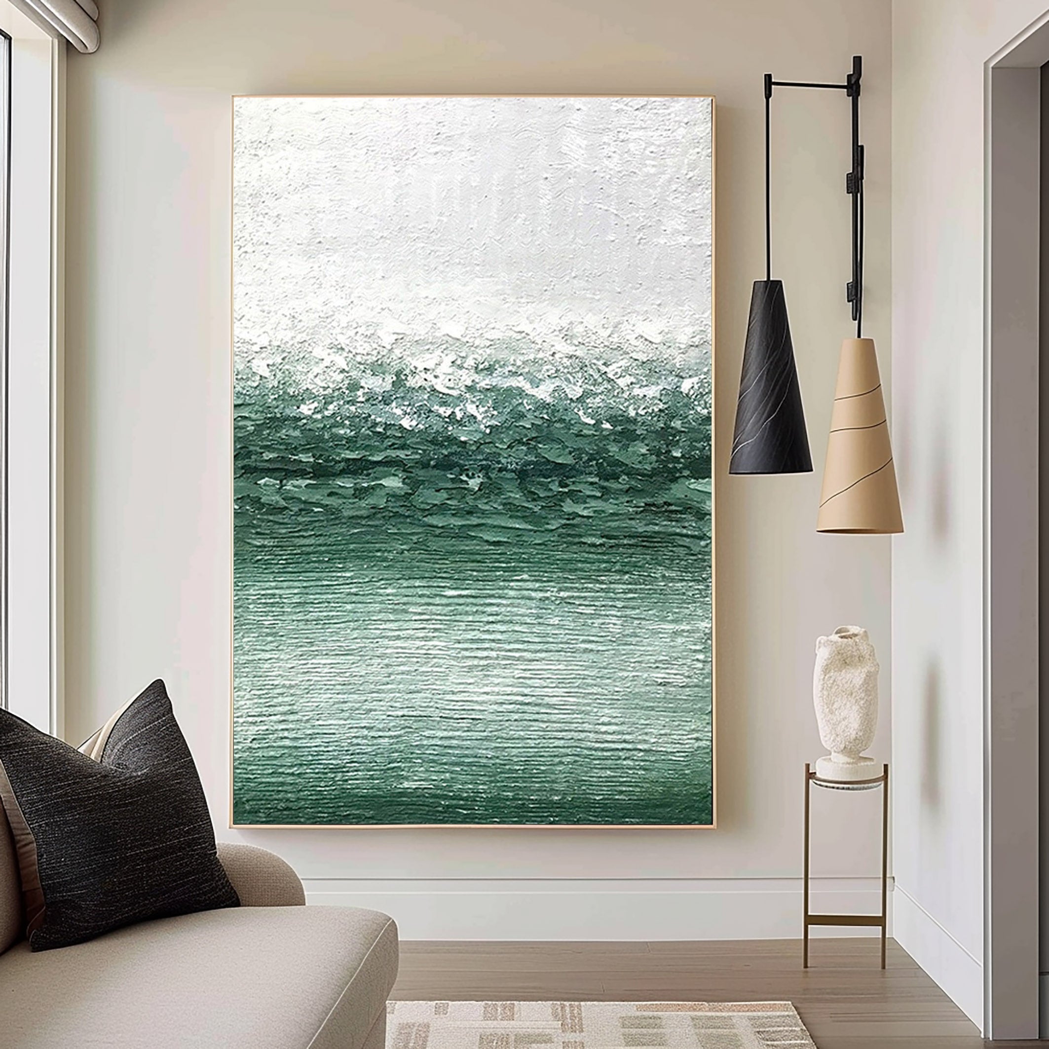 Emerald Drift: Serenity in Green Waves