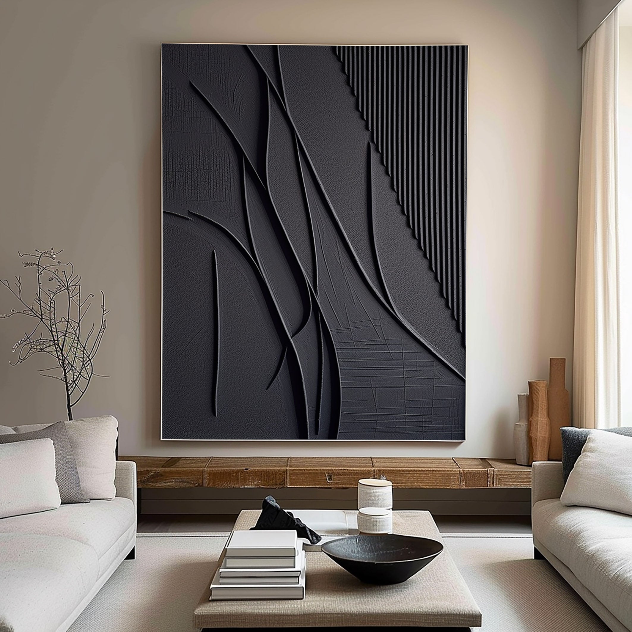 Black Minimalist Painting #BM 009