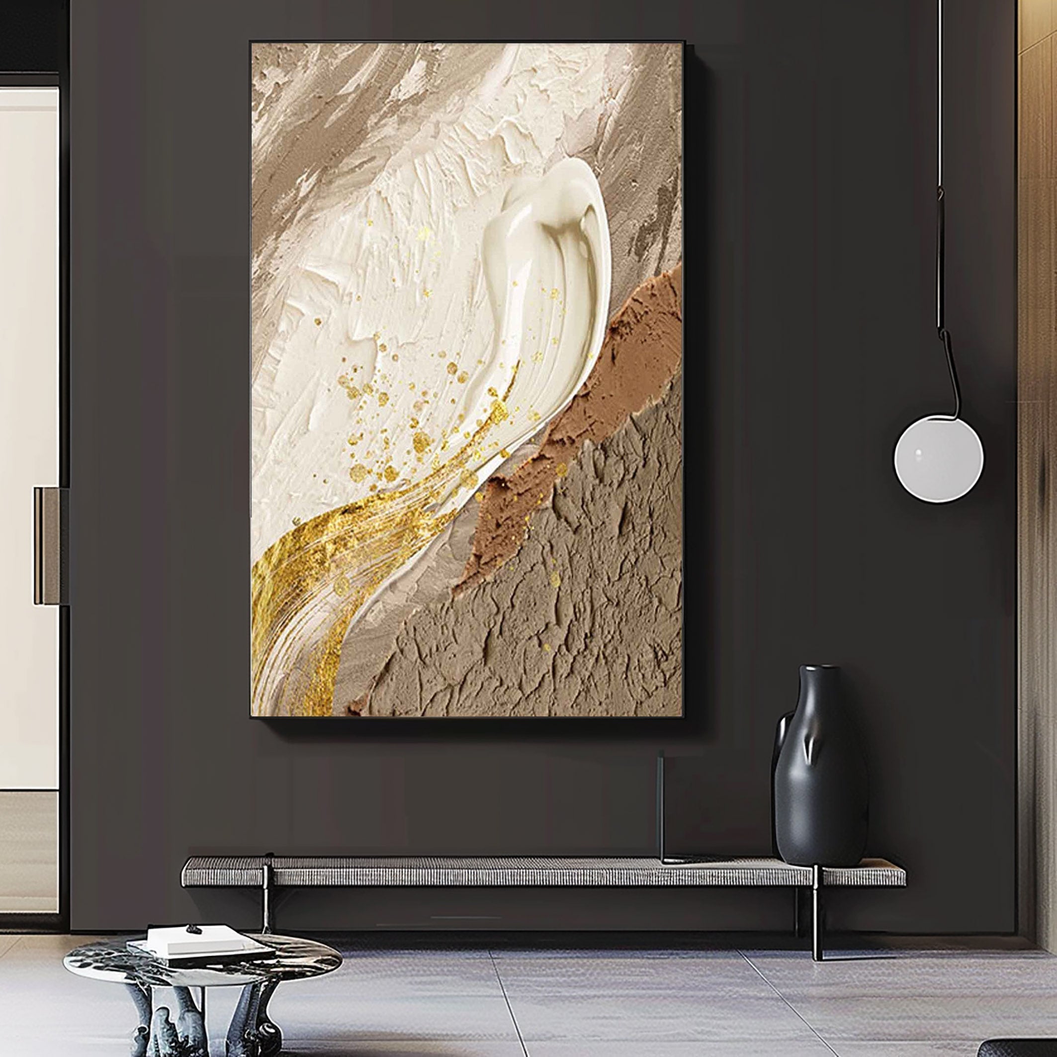 Beige & Brown Minimalist Painting #BBM 002