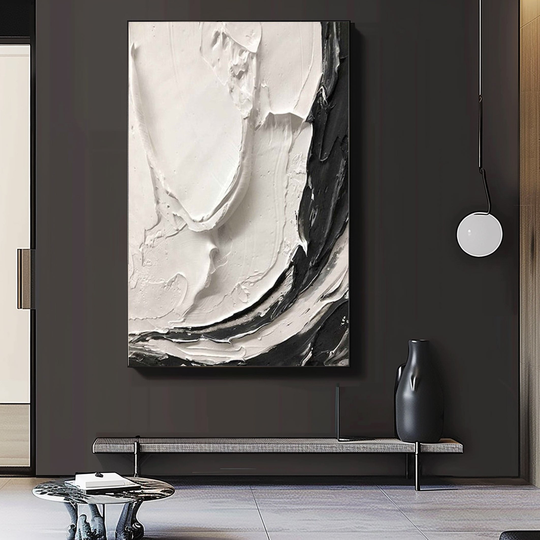 Black & White Minimalist Painting #BWM 002