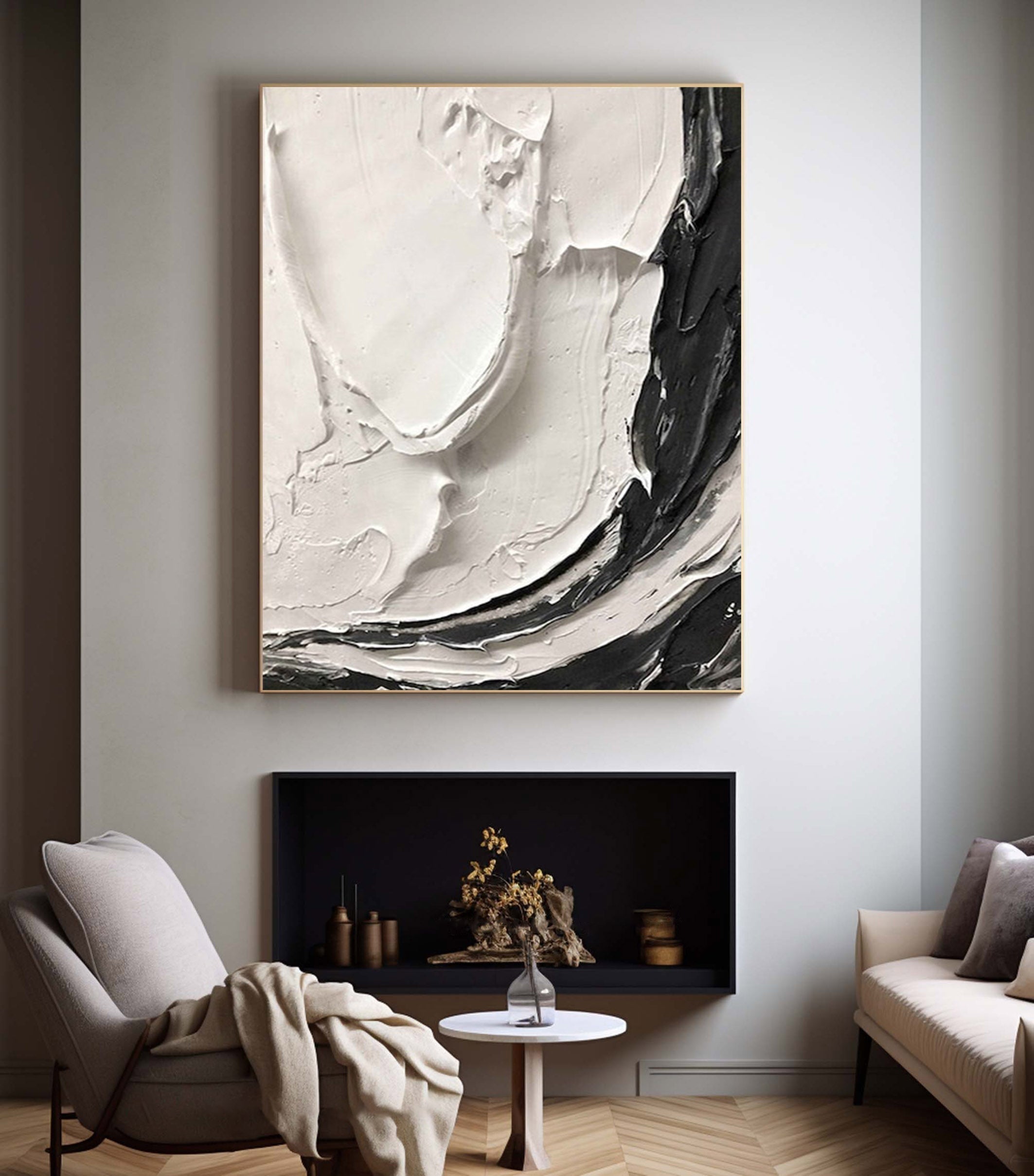 Black & White Minimalist Painting #BWM 002