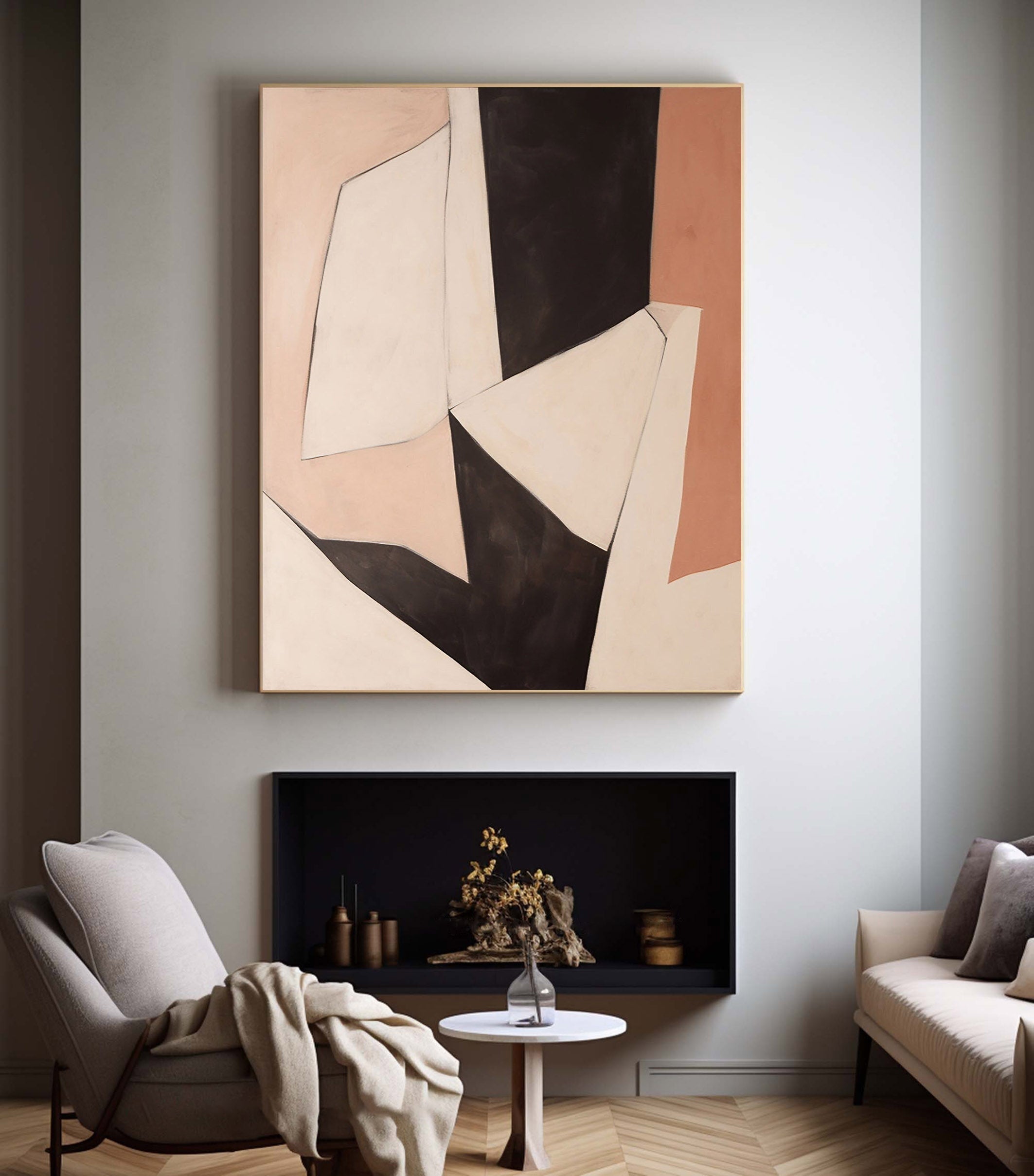 Beige & Brown Abstract Painting #BBA 007