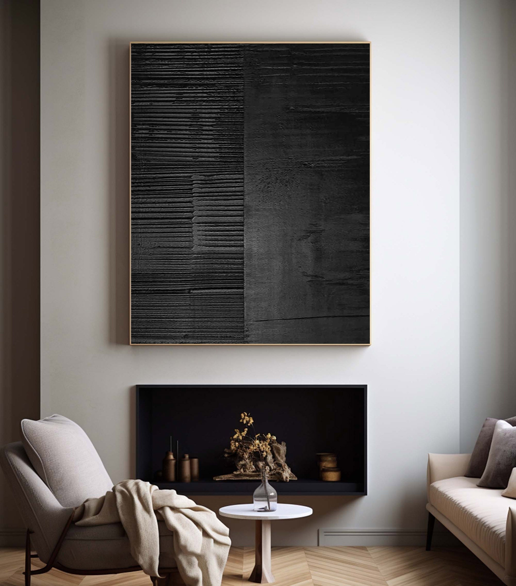 Black Minimalist Painting #BM 007