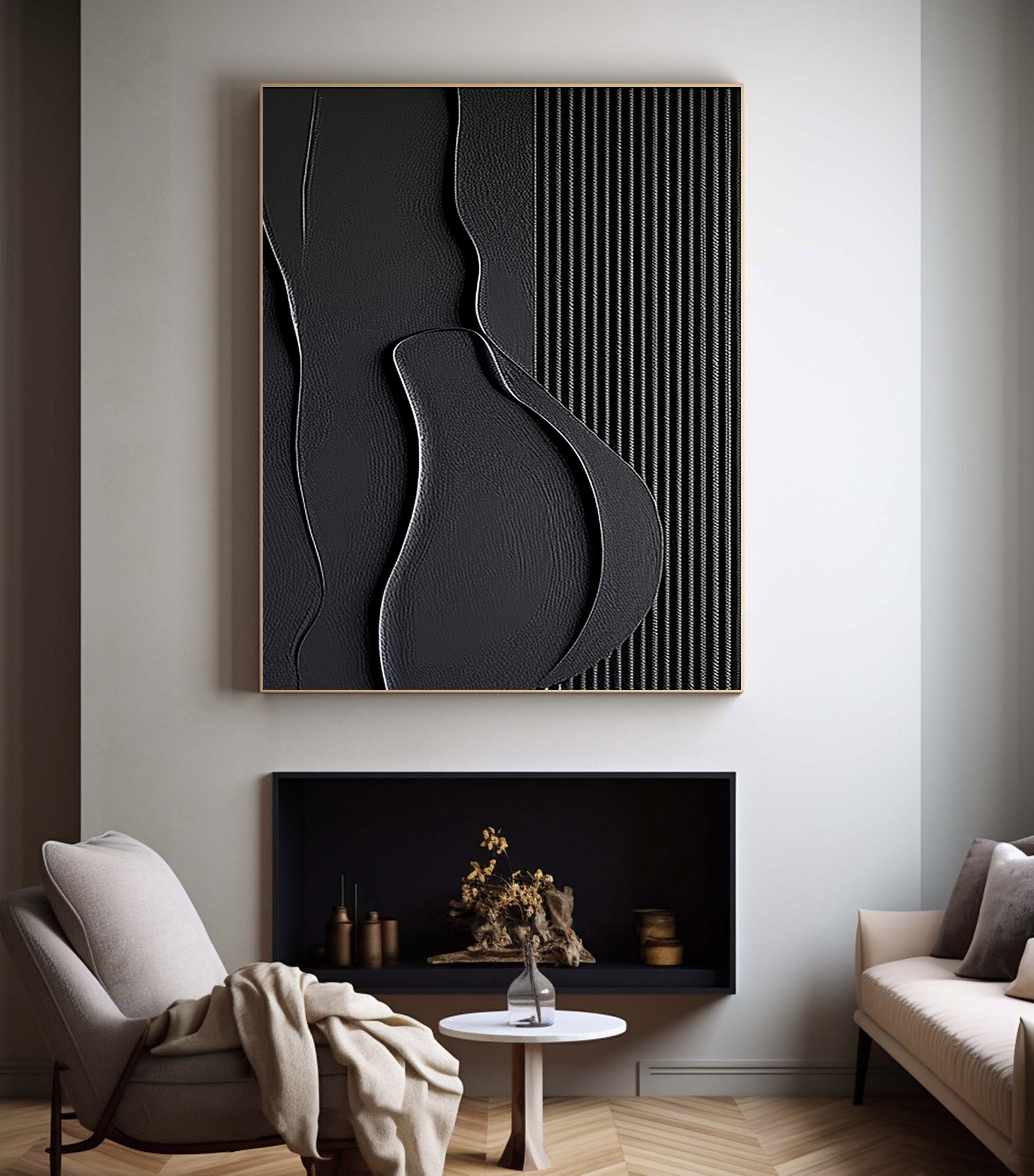 Black Minimalist Painting #BM 004