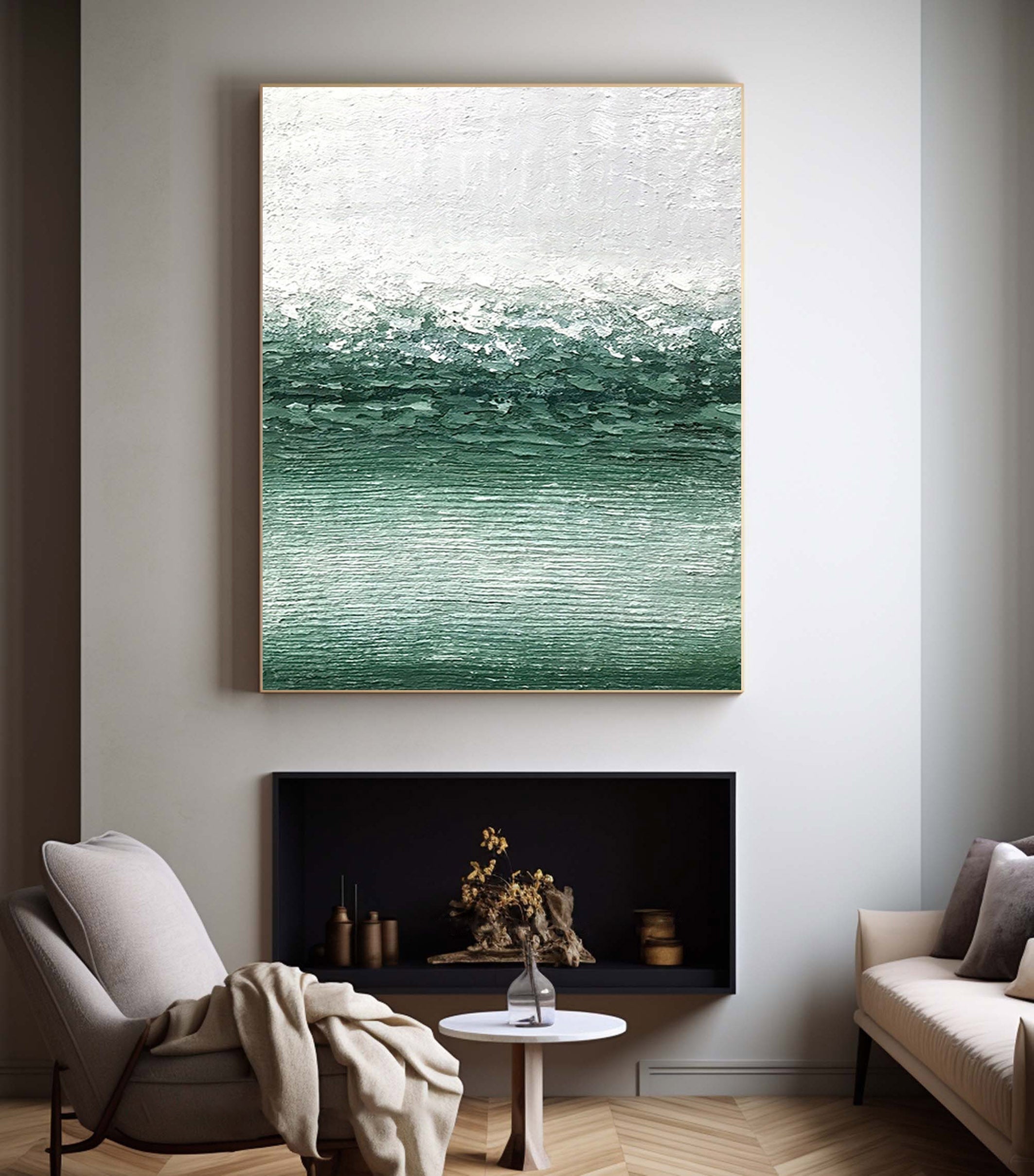 Emerald Drift: Serenity in Green Waves