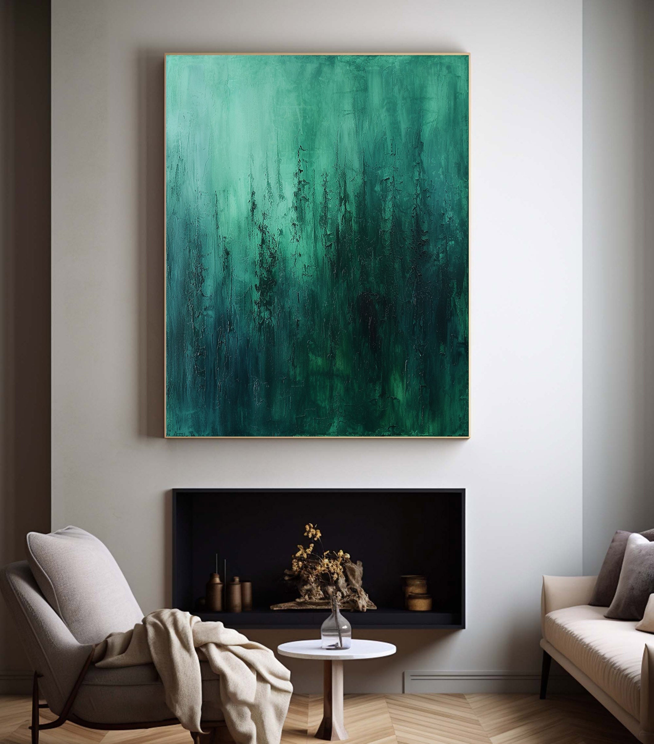 Emerald Forest: Deep Green Canvas Art