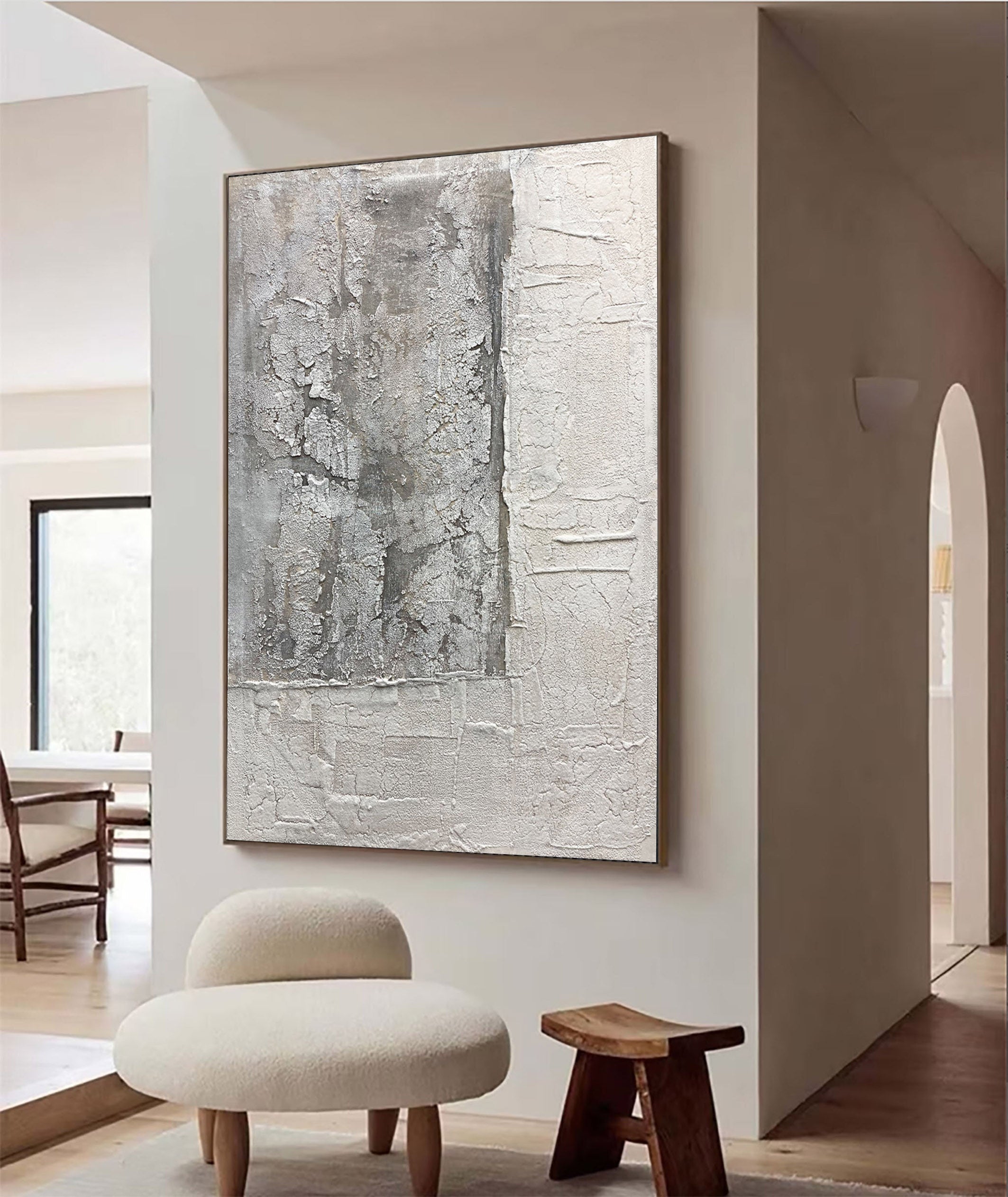 Cracked Essence: Textured Gray Art