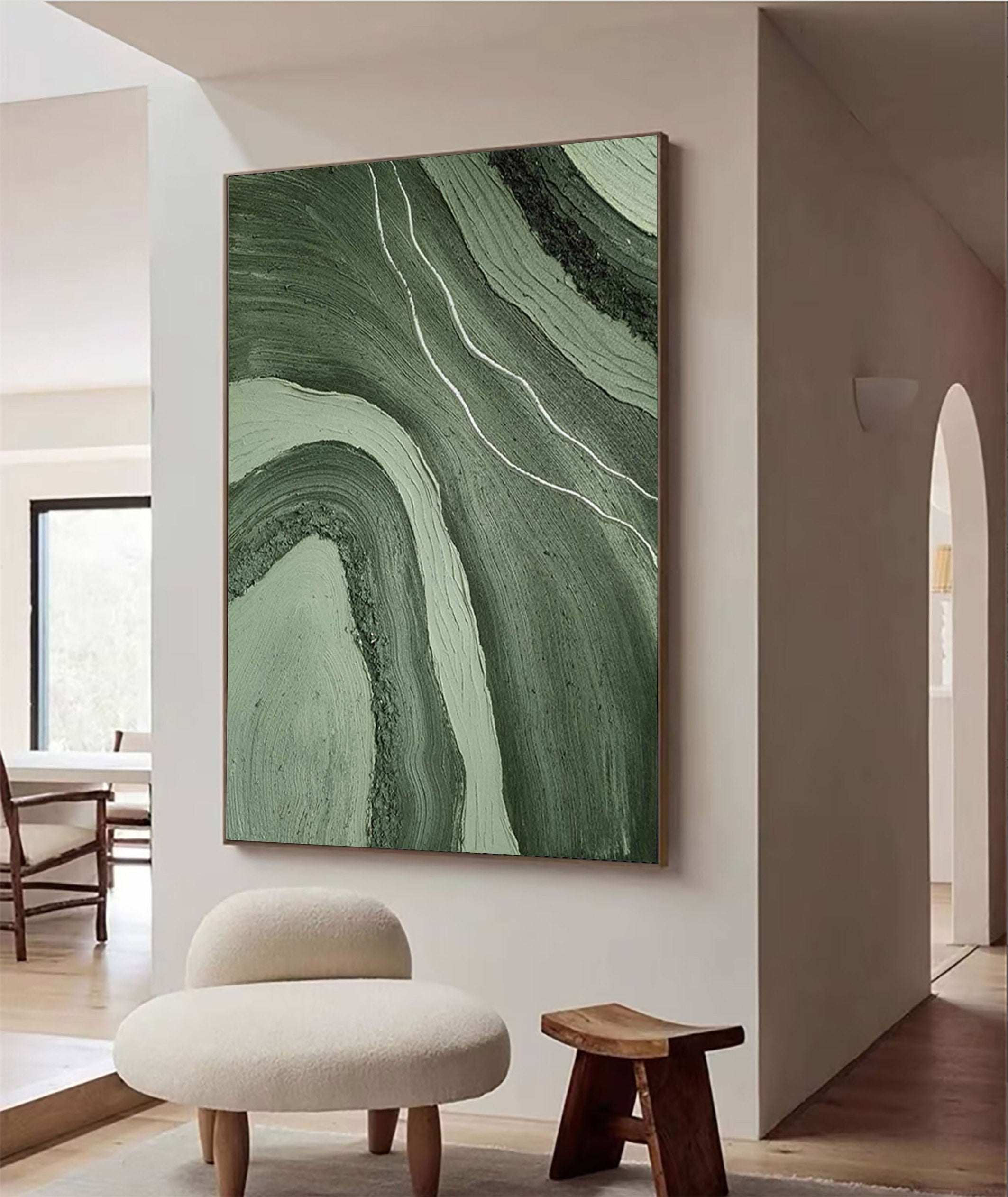 Verdant Waves: Textured Green Art