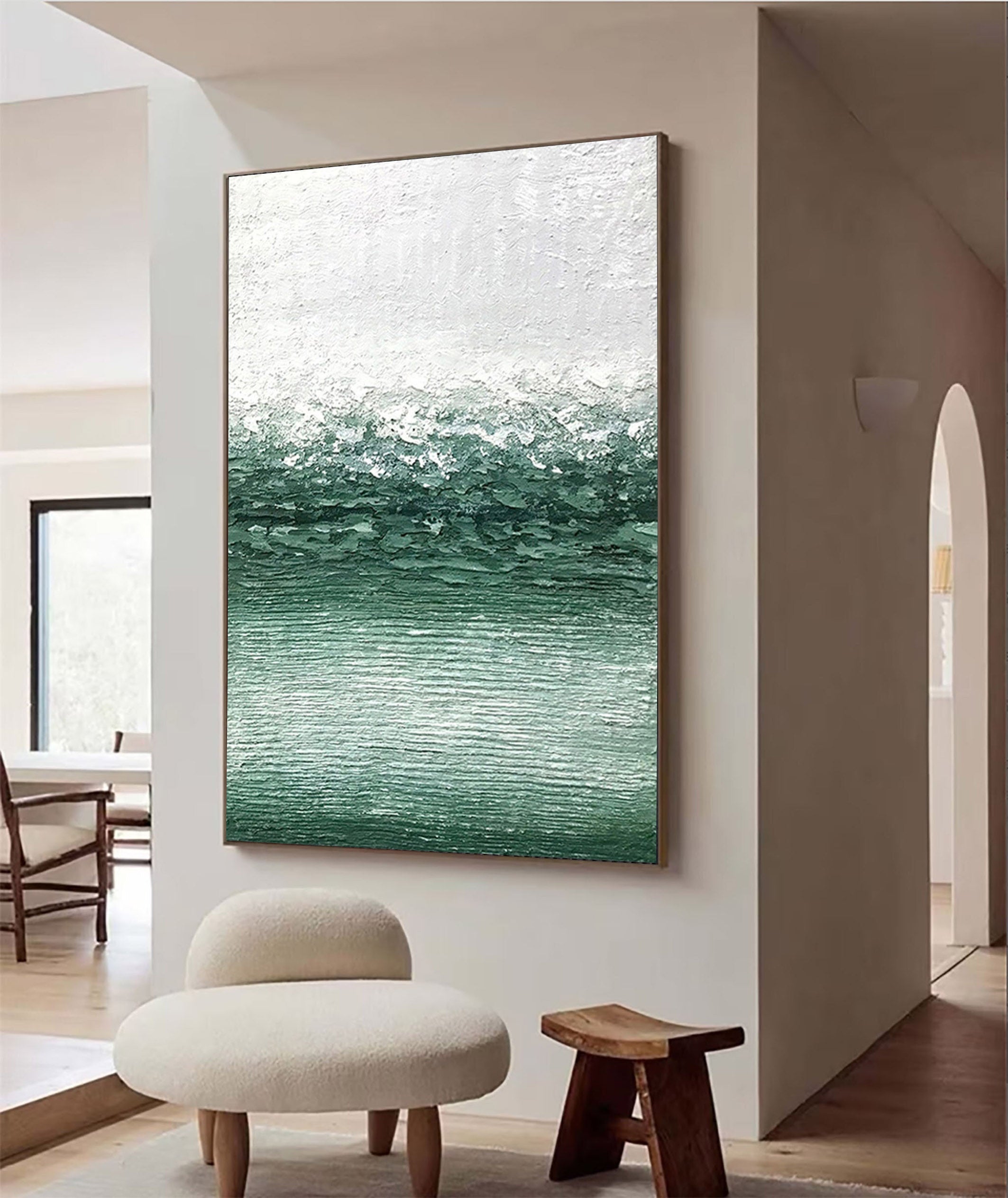 Emerald Drift: Serenity in Green Waves