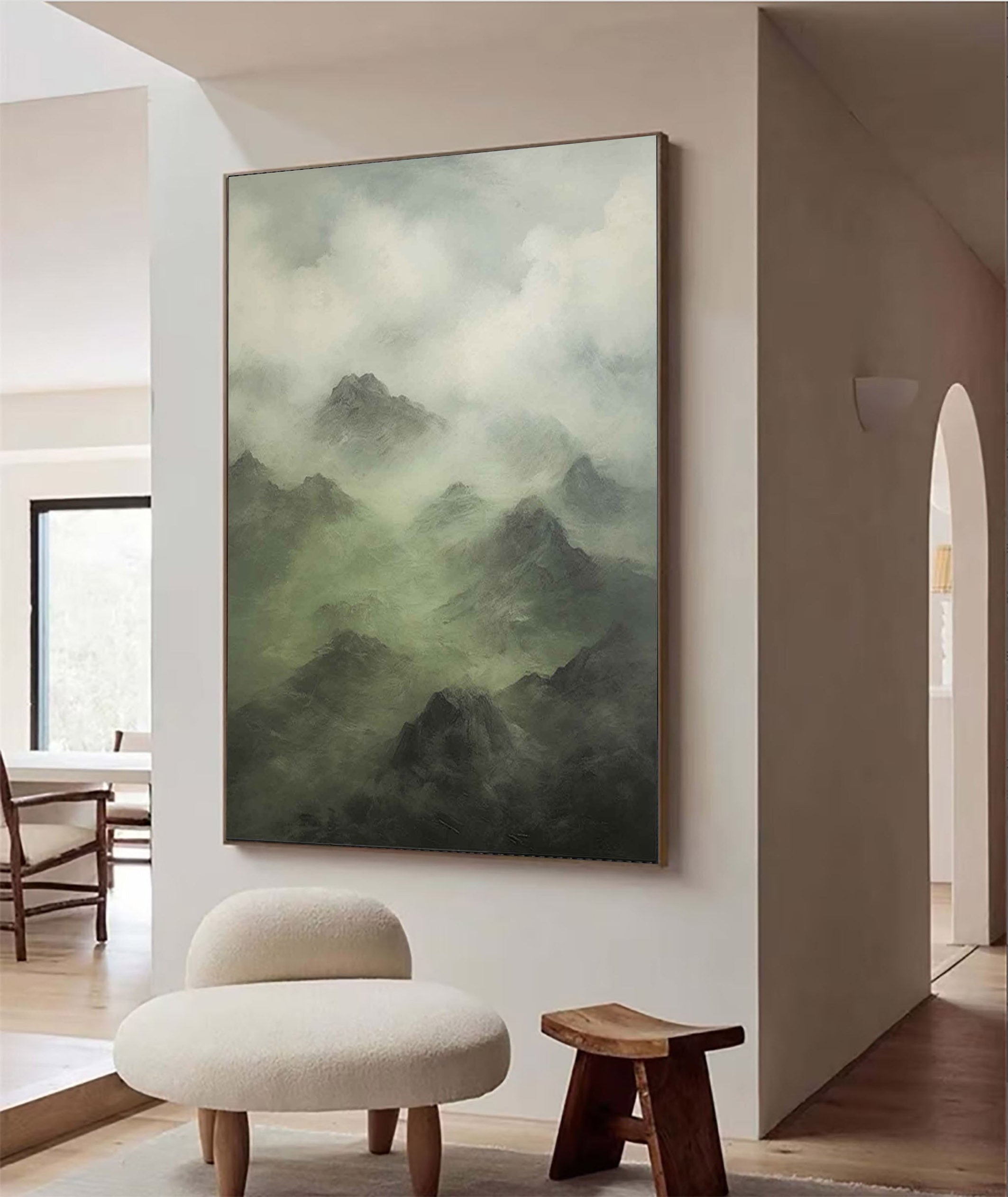 Misty Peaks: Tranquil Mountain Hues