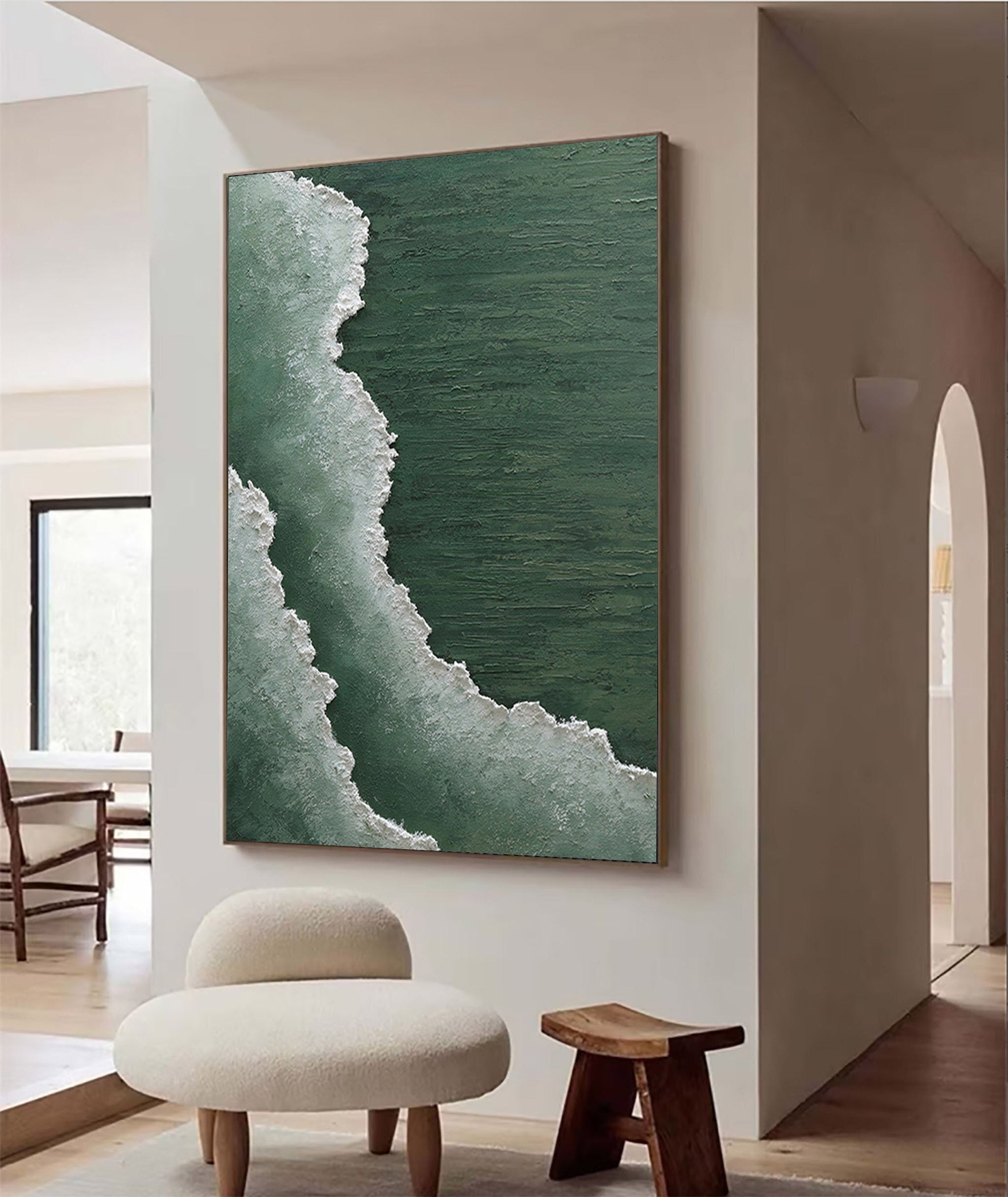 Verdant Tide: Textured Coastal Harmony