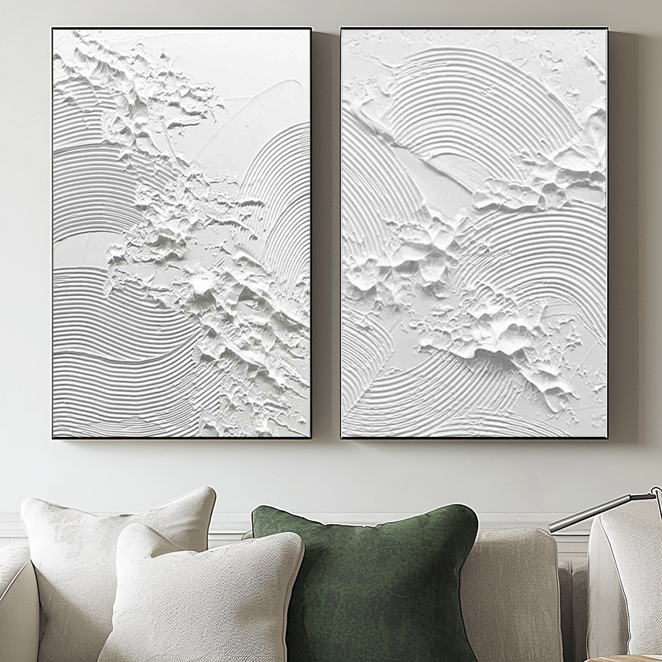 White Minimalist Painting Set Of 2 #WMS 001