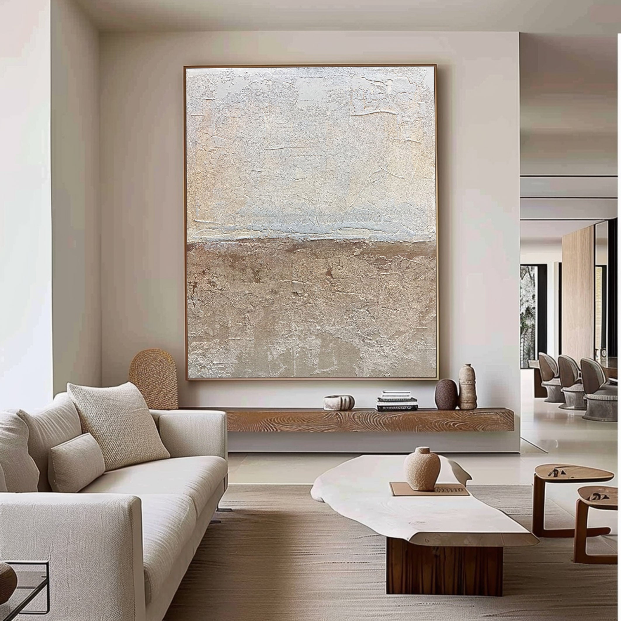 Beige & Brown Minimalist Painting #BBM 007