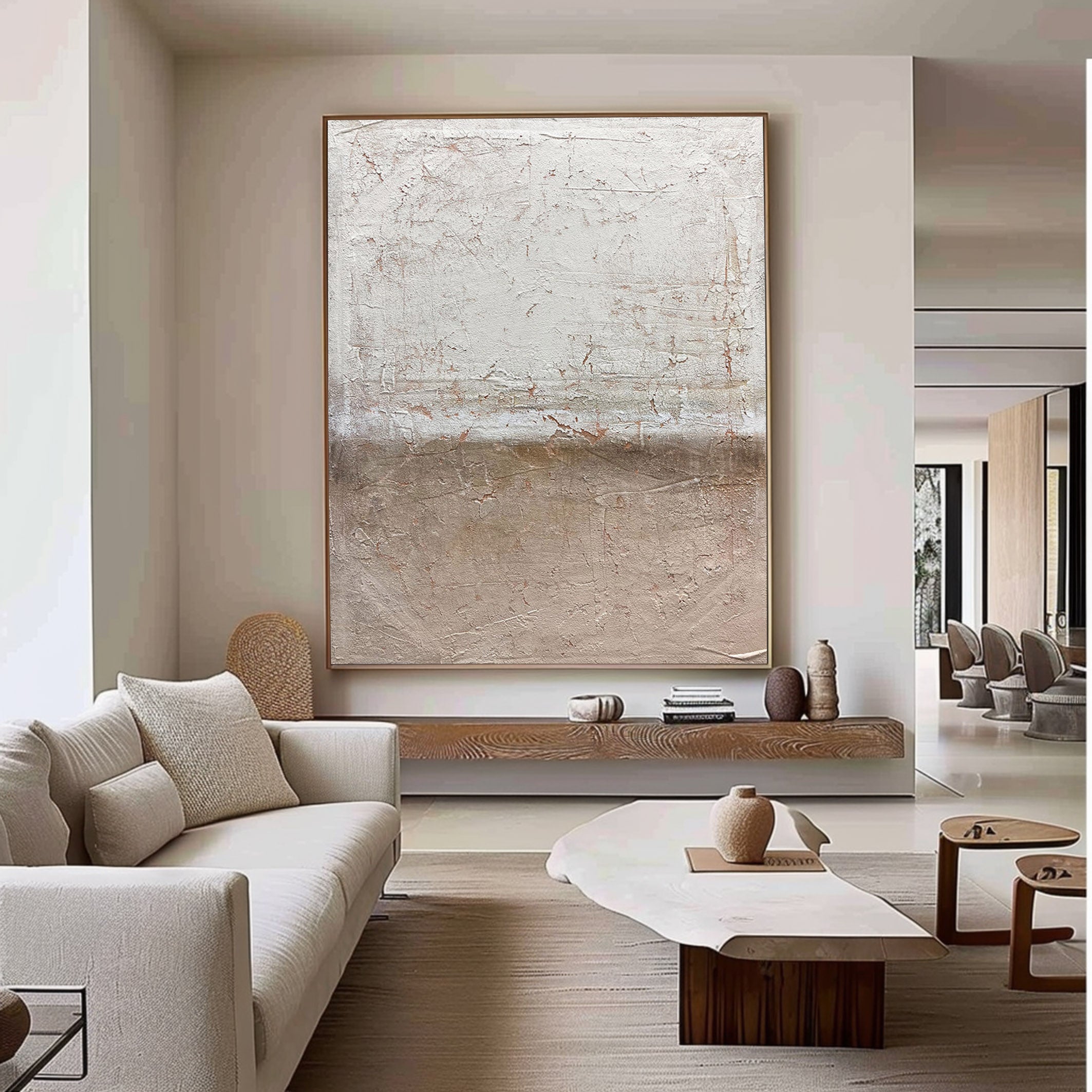 Beige & Brown Minimalist Painting #BBM 008