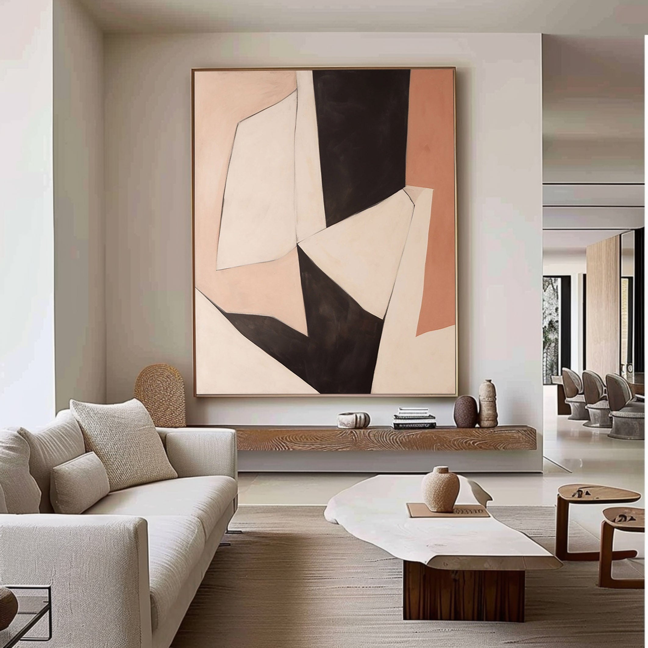 Beige & Brown Abstract Painting #BBA 007