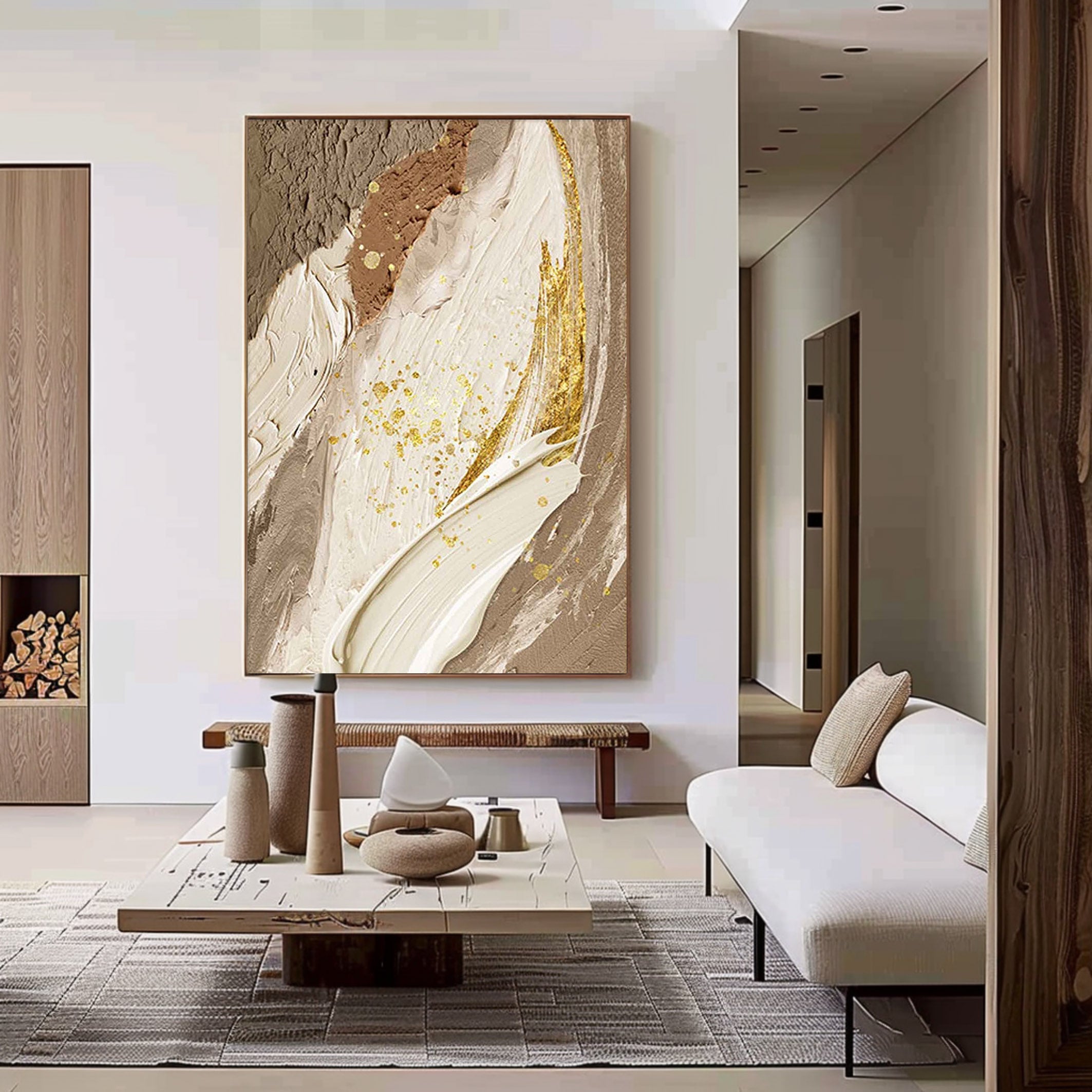 Beige & Brown Minimalist Painting #BBM 001