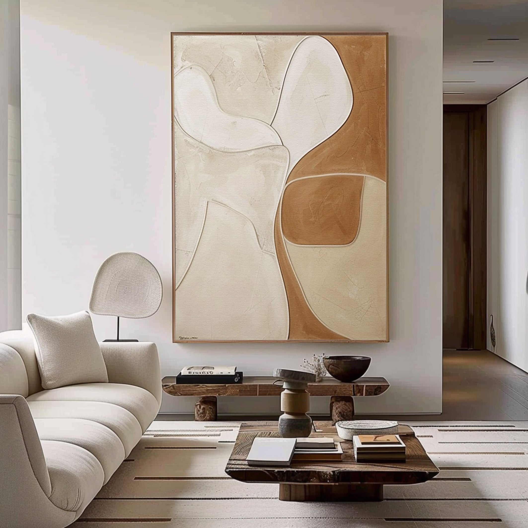 Beige & Brown Abstract Painting #BBA 003