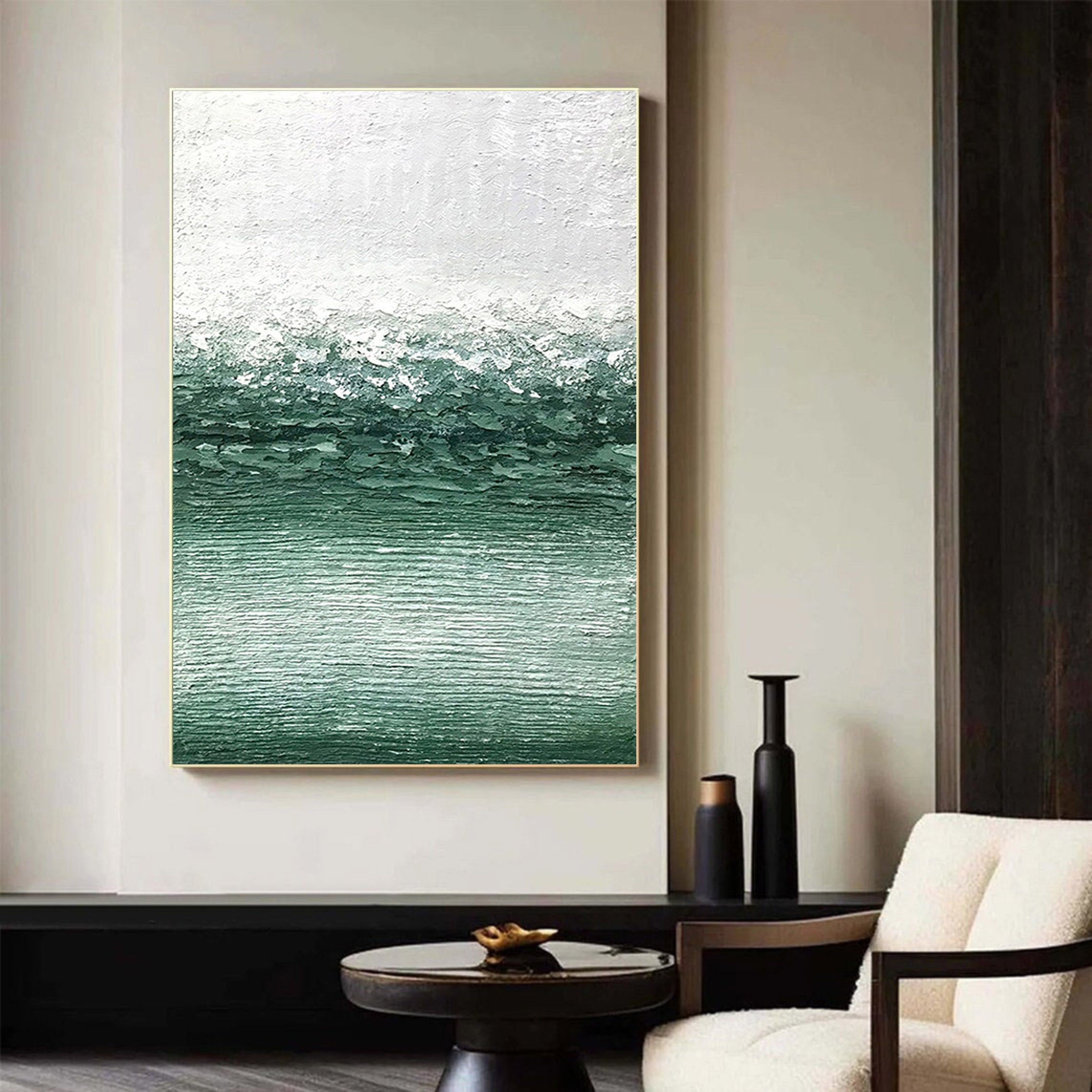 Emerald Drift: Serenity in Green Waves