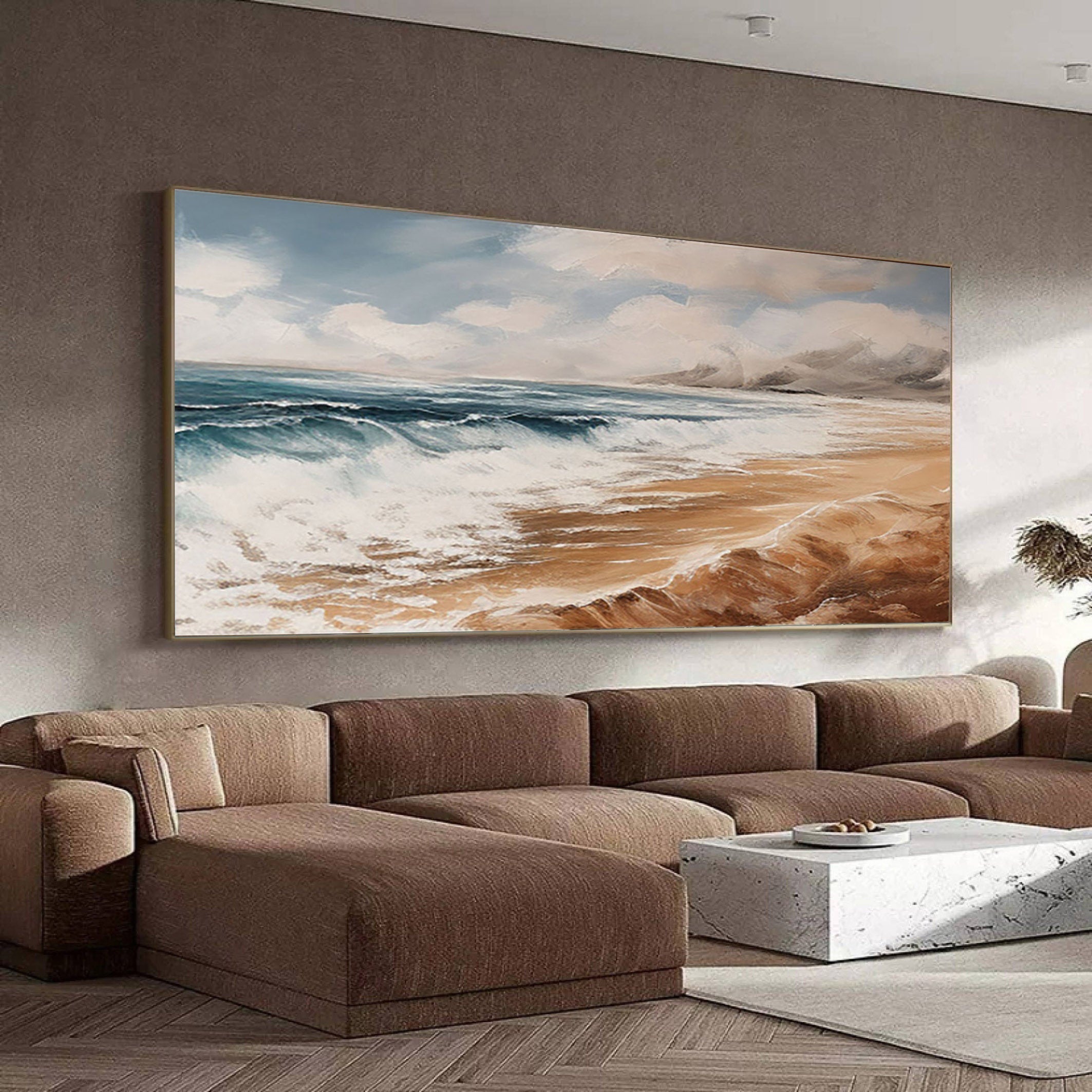 Coastal Bliss: Abstract Beach Canvas