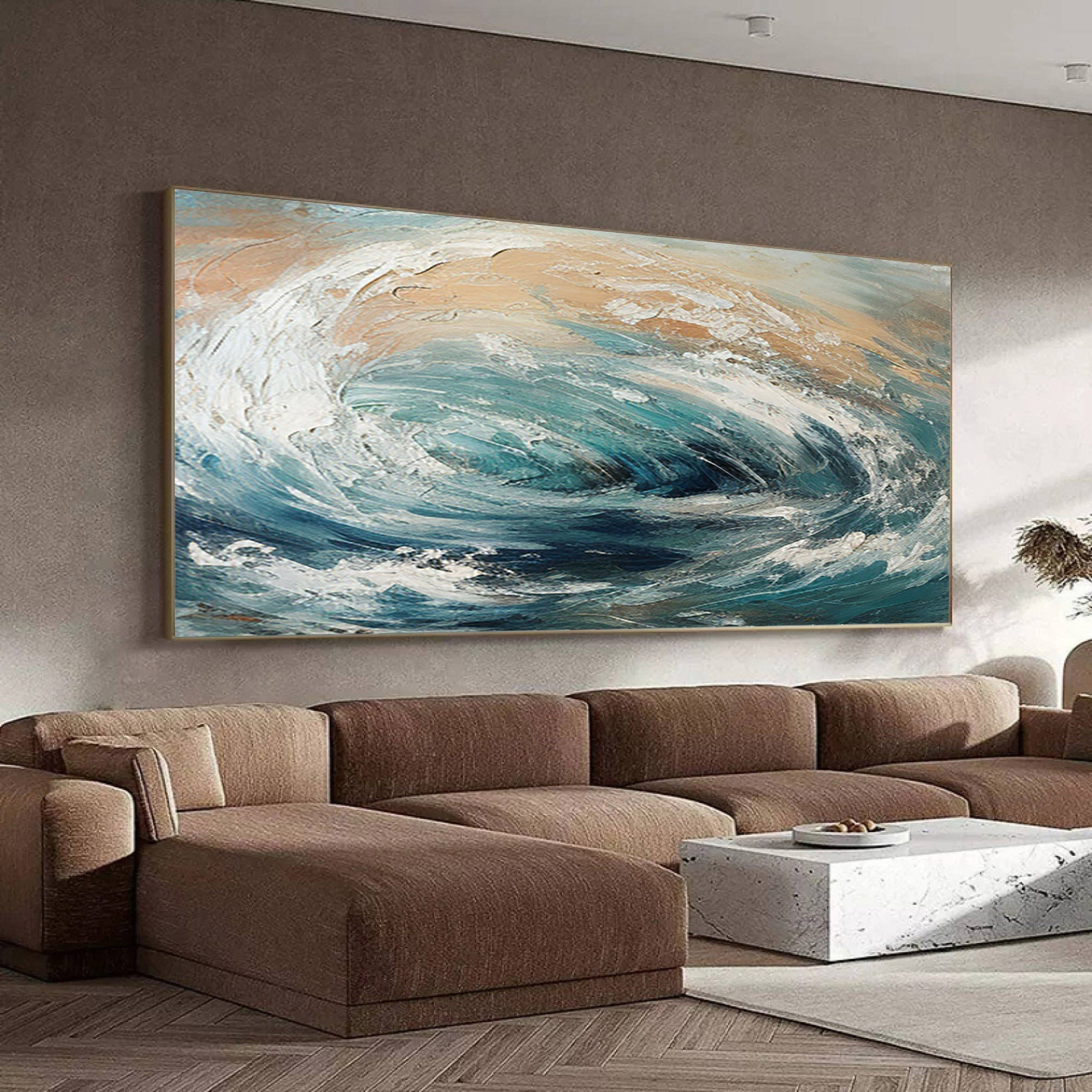 Tidal Dance: Abstract Wave Swirl Canvas