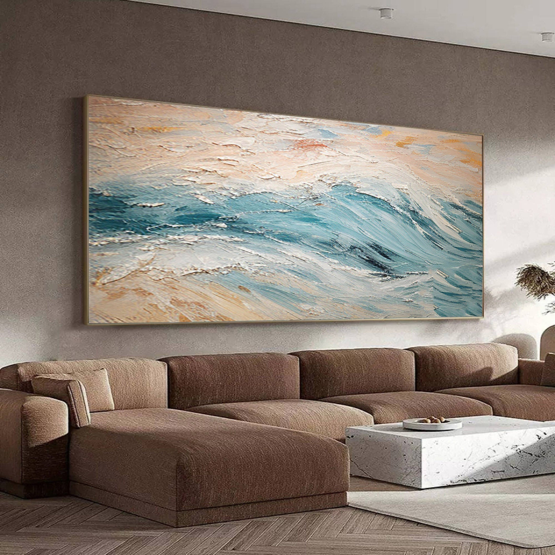 Oceanic Rhythm: Abstract Waves on Canvas