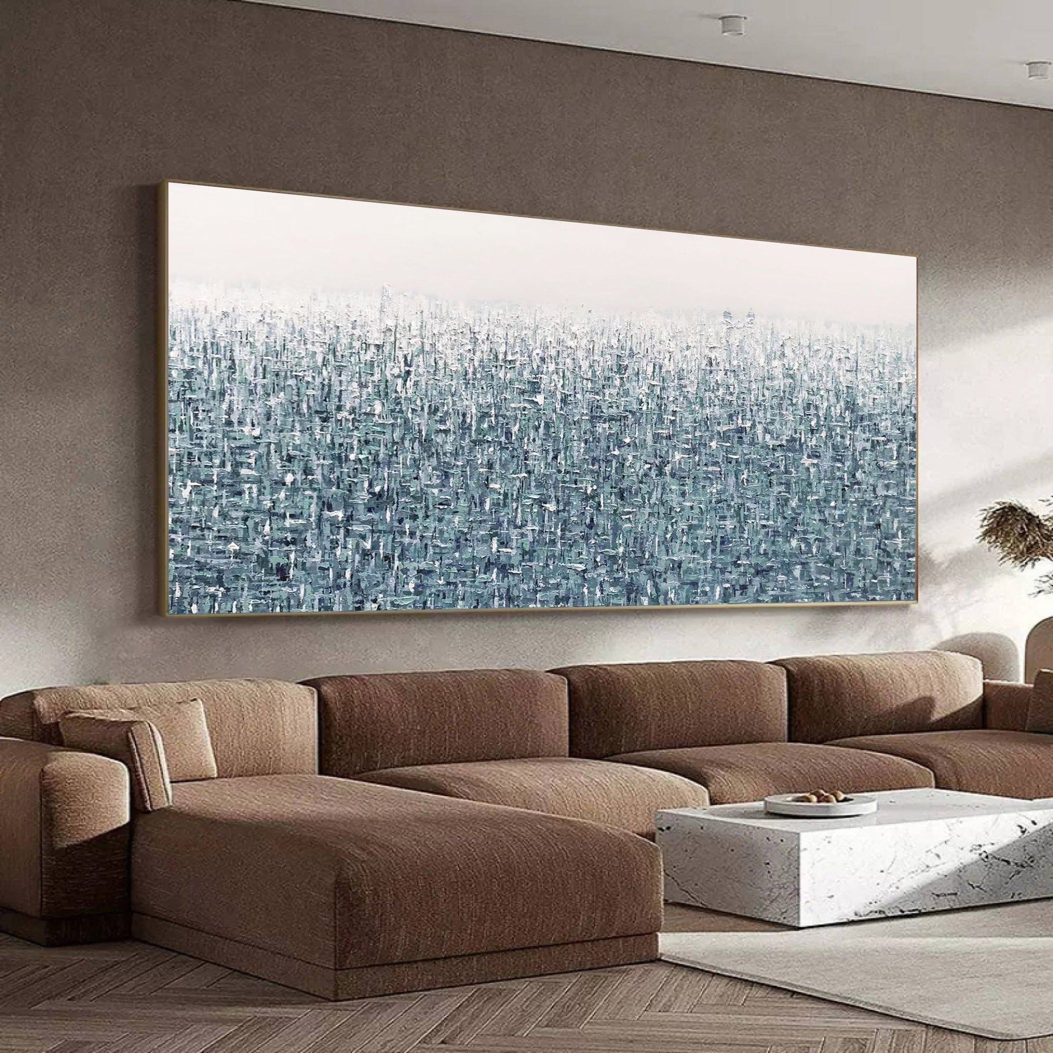 Oceanic Mirage: Textured Abstract Canvas