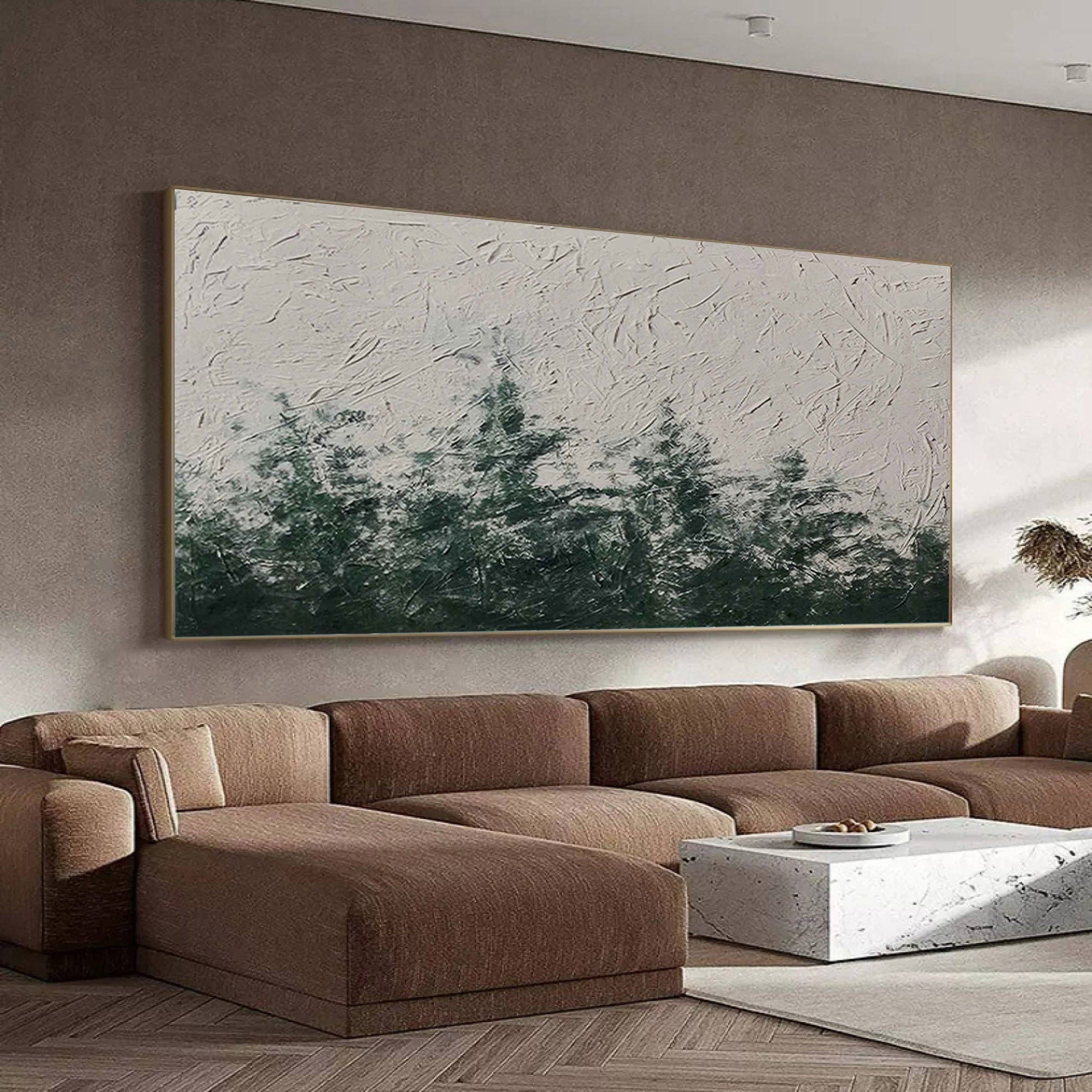 Forest Veil: Textured Abstract Canvas