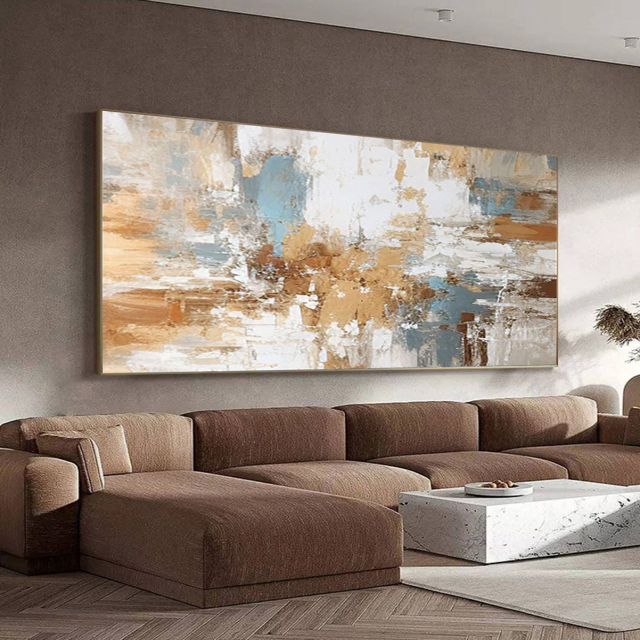 Golden Mirage: Abstract Canvas Art