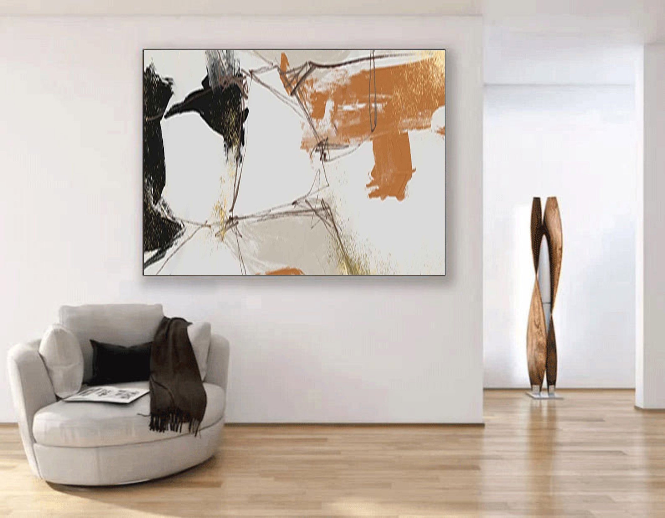 Copper Burst: Modern Abstract Art