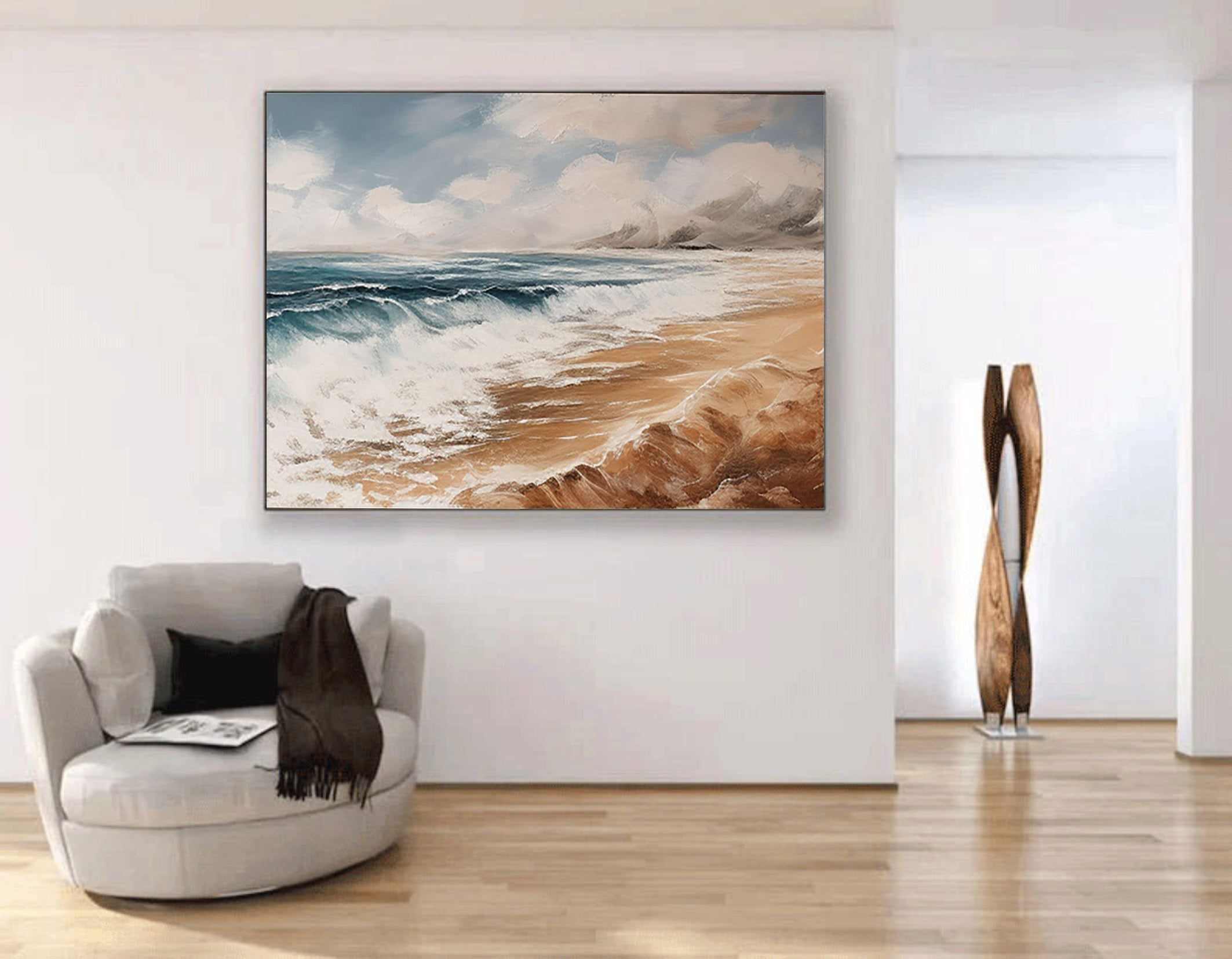 Coastal Bliss: Abstract Beach Canvas