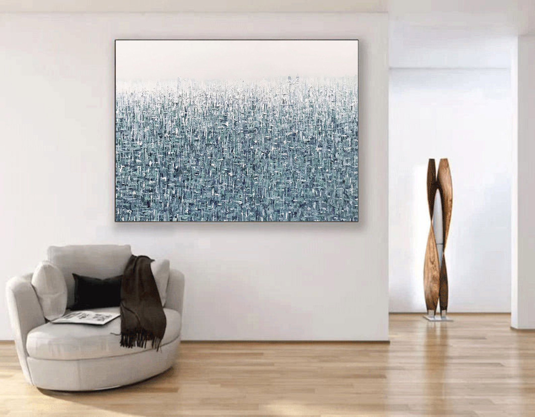 Oceanic Mirage: Textured Abstract Canvas